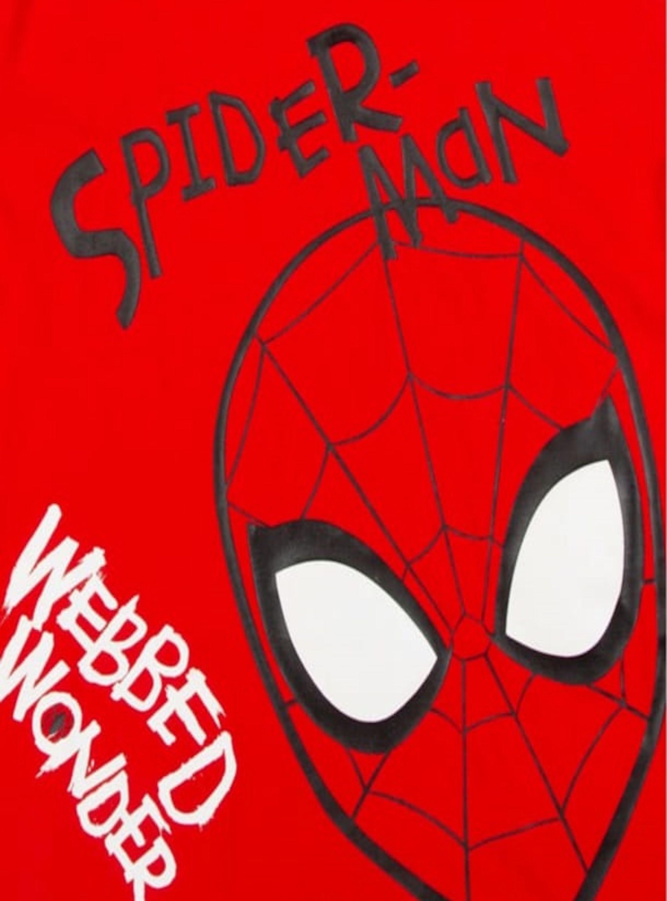 Polera de niño manga larga talla 8 diseño Spiderman color Rojo-3