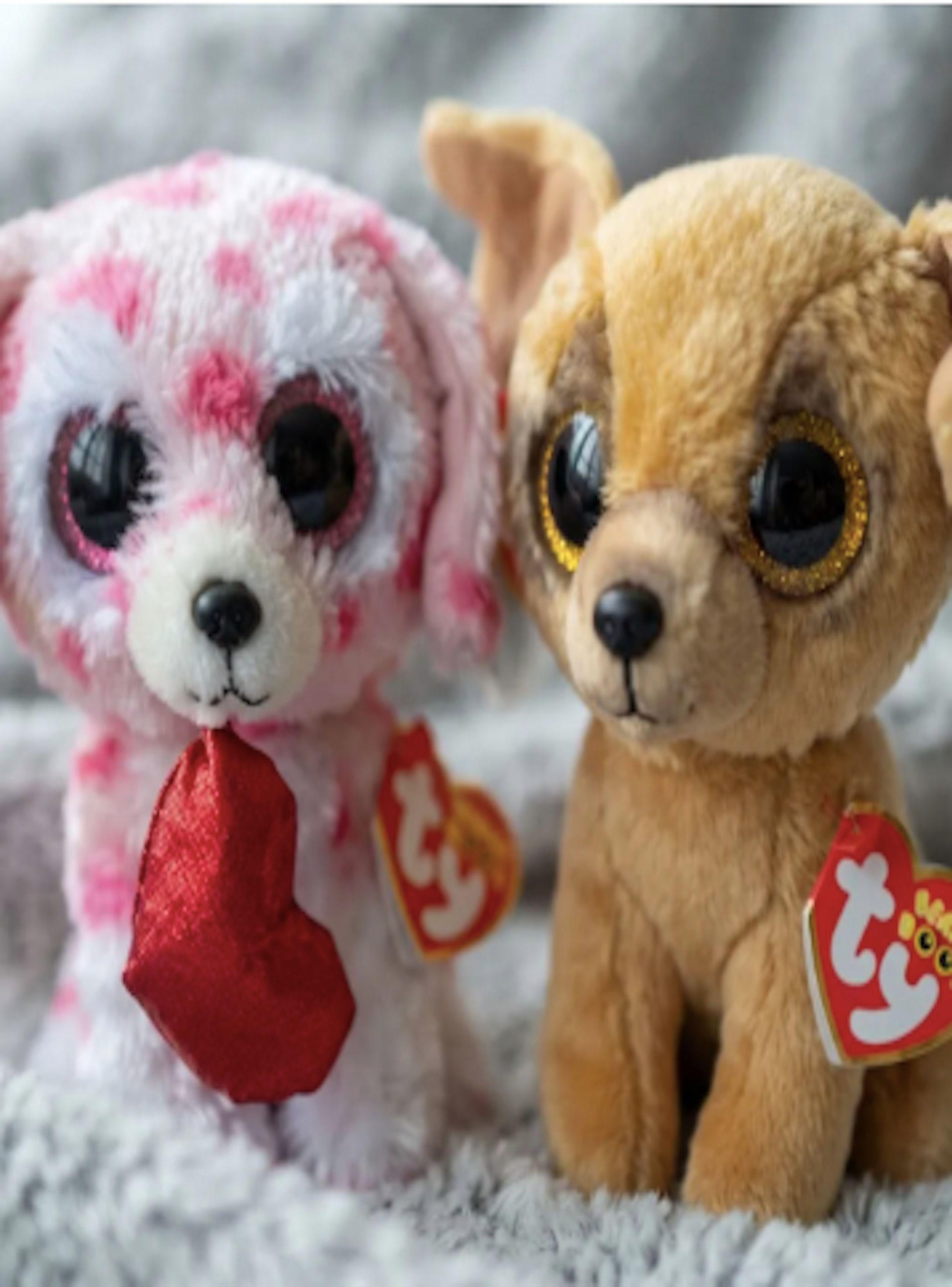 Peluche Ty ojos brillantes 2 perros Rory y Zuzu-0