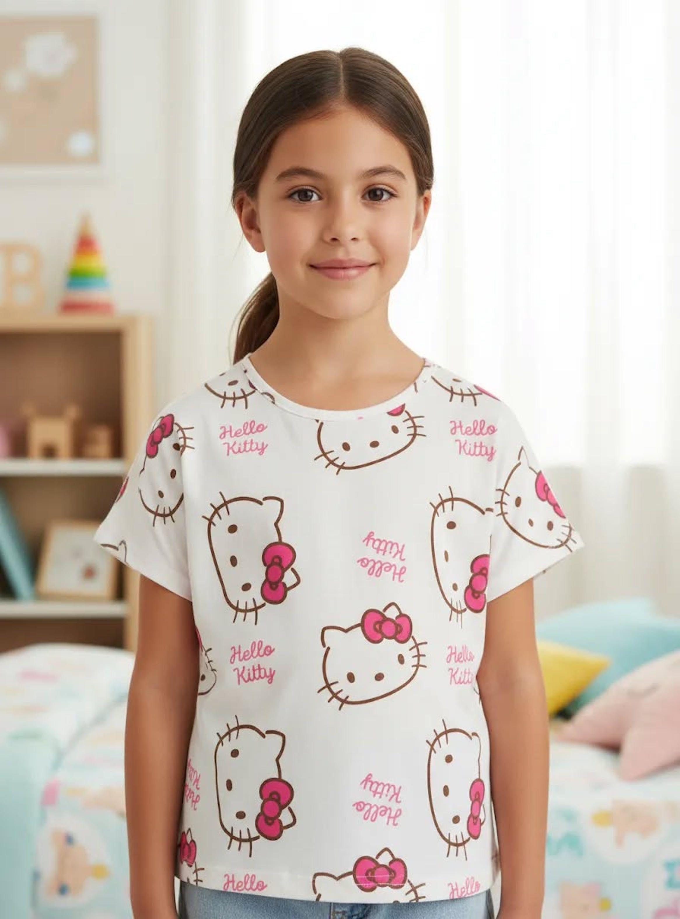 Polera de niña talla 10 diseño Hello Kitty -3