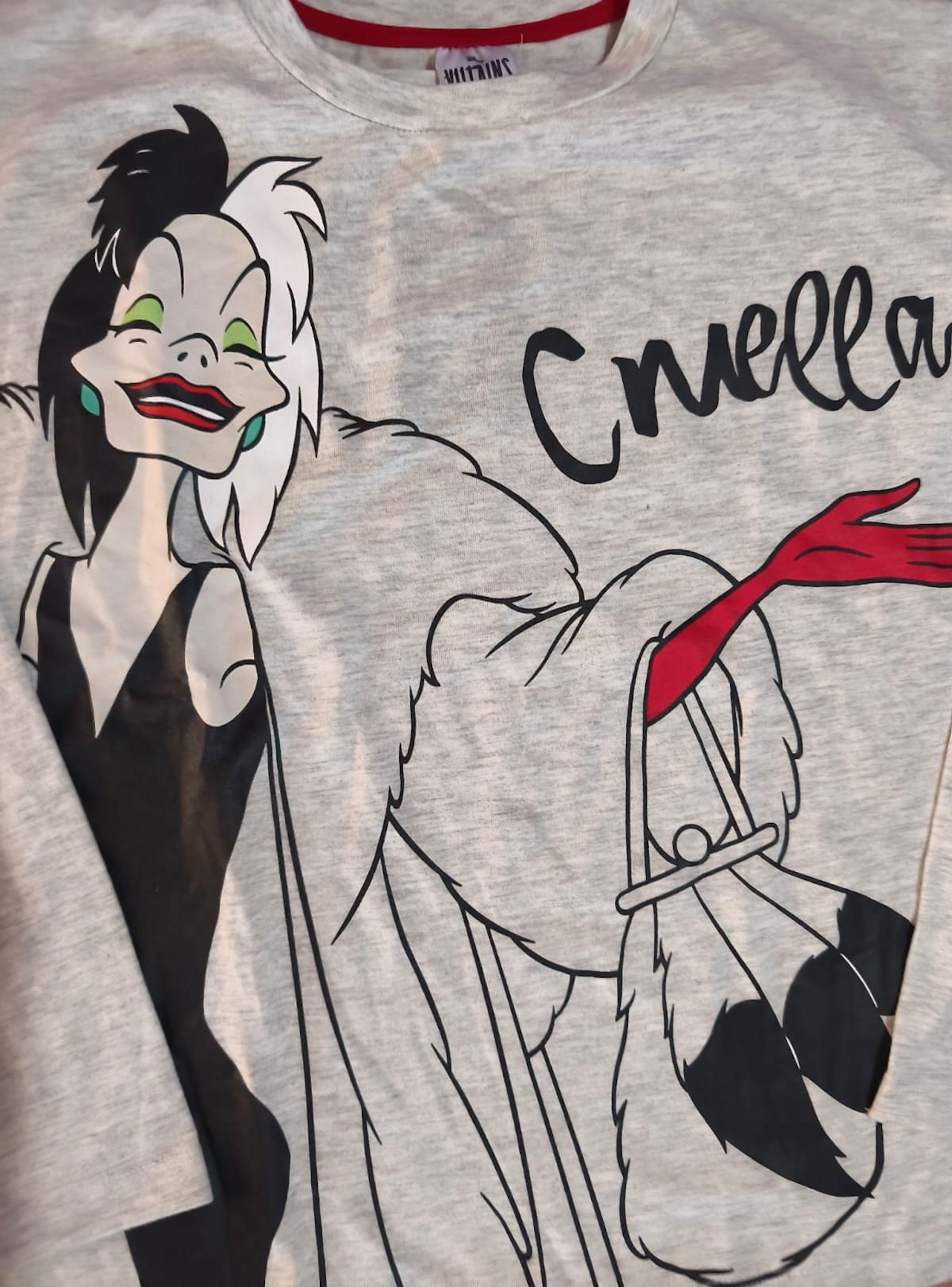 Polera de niña juvenil talla 14 diseño Cruella de Vil Disney-2