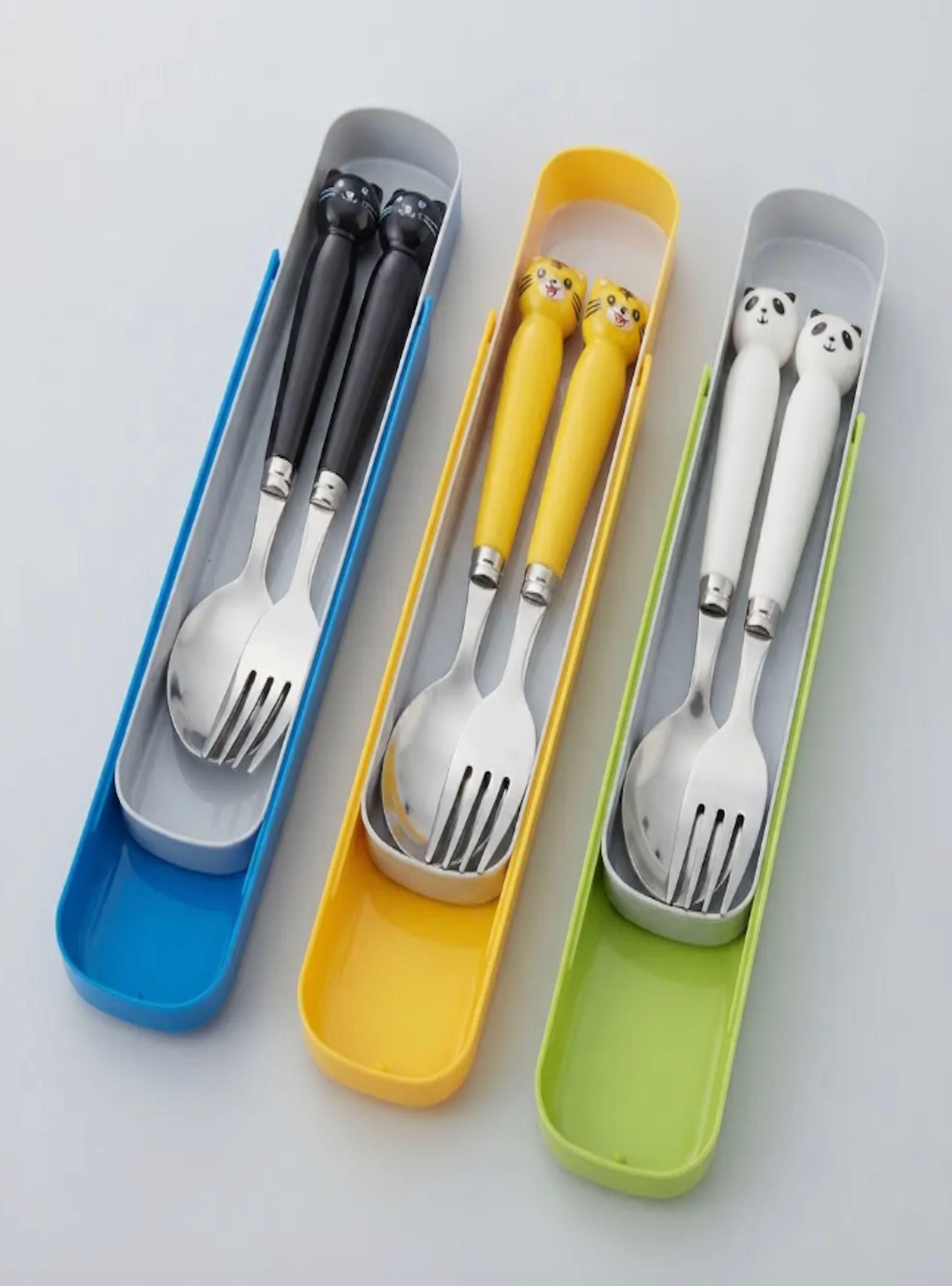 Cubiertos Kawaii Pack de 3 estuches-1