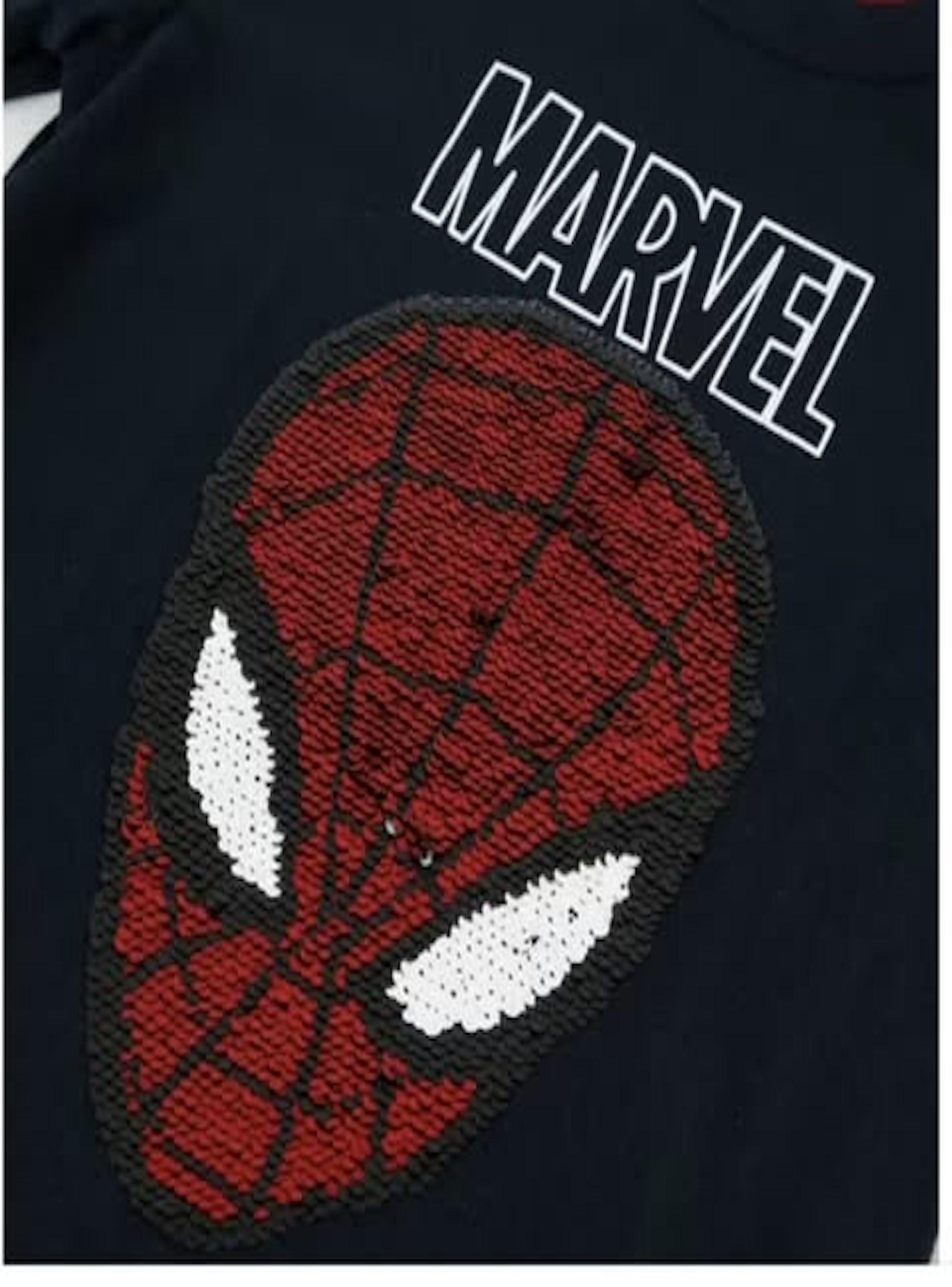 Polera de niño manga larga talla 8 diseño Spiderman con lentejuelas-2