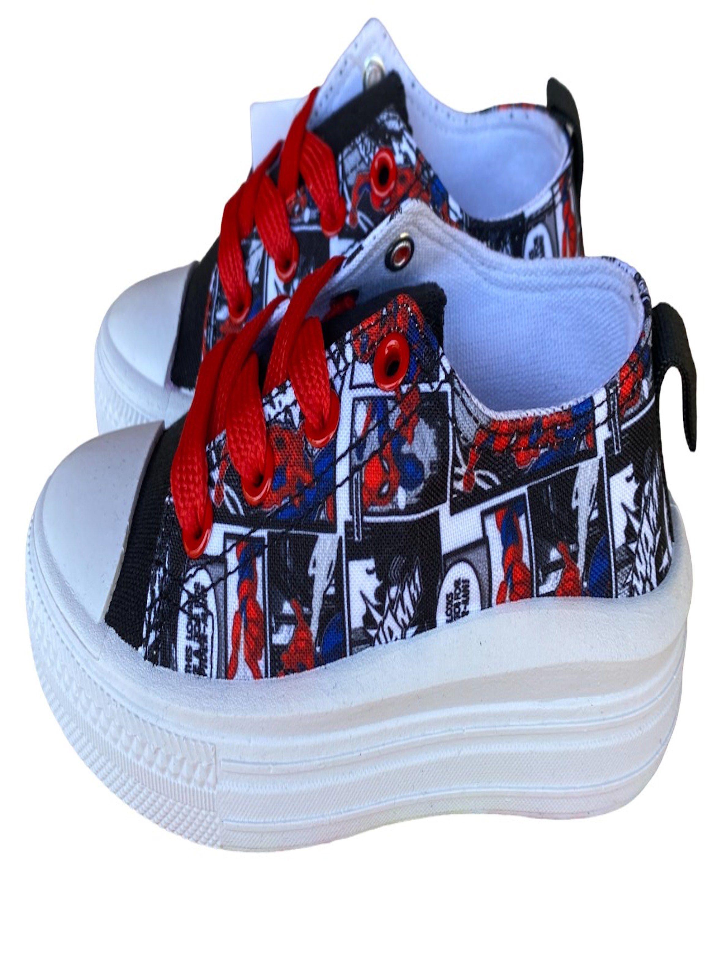 Zapatilla de lona con cordones para niño numero 28 diseño Spiderman-4
