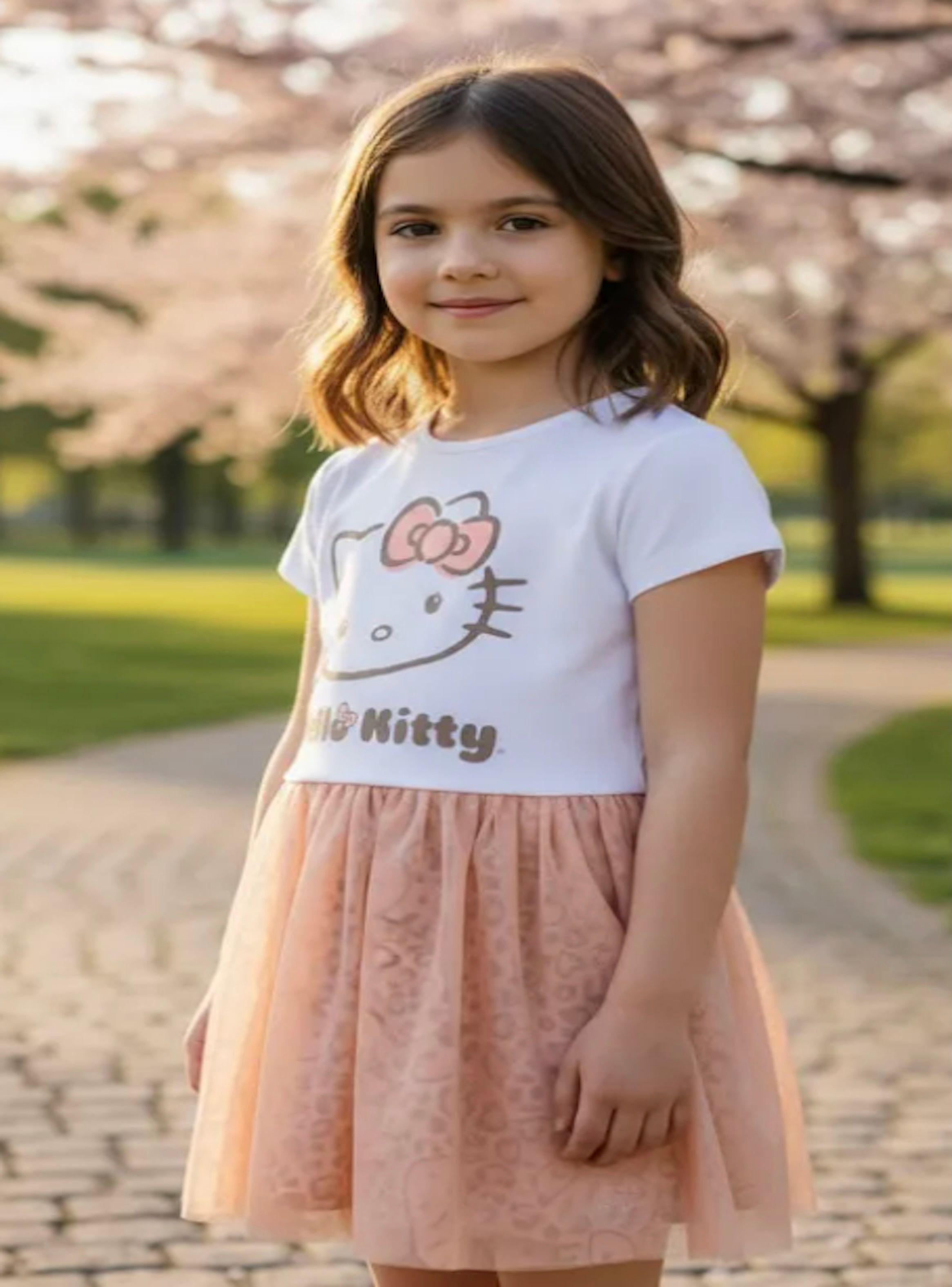 Conjunto polera y falda diseño Hello Kitty-2