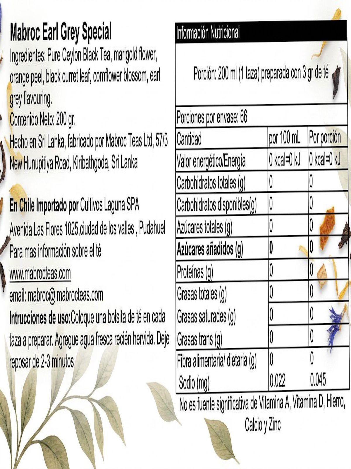 Te en hojas Earl Grey Special 200grs Mabroc-2