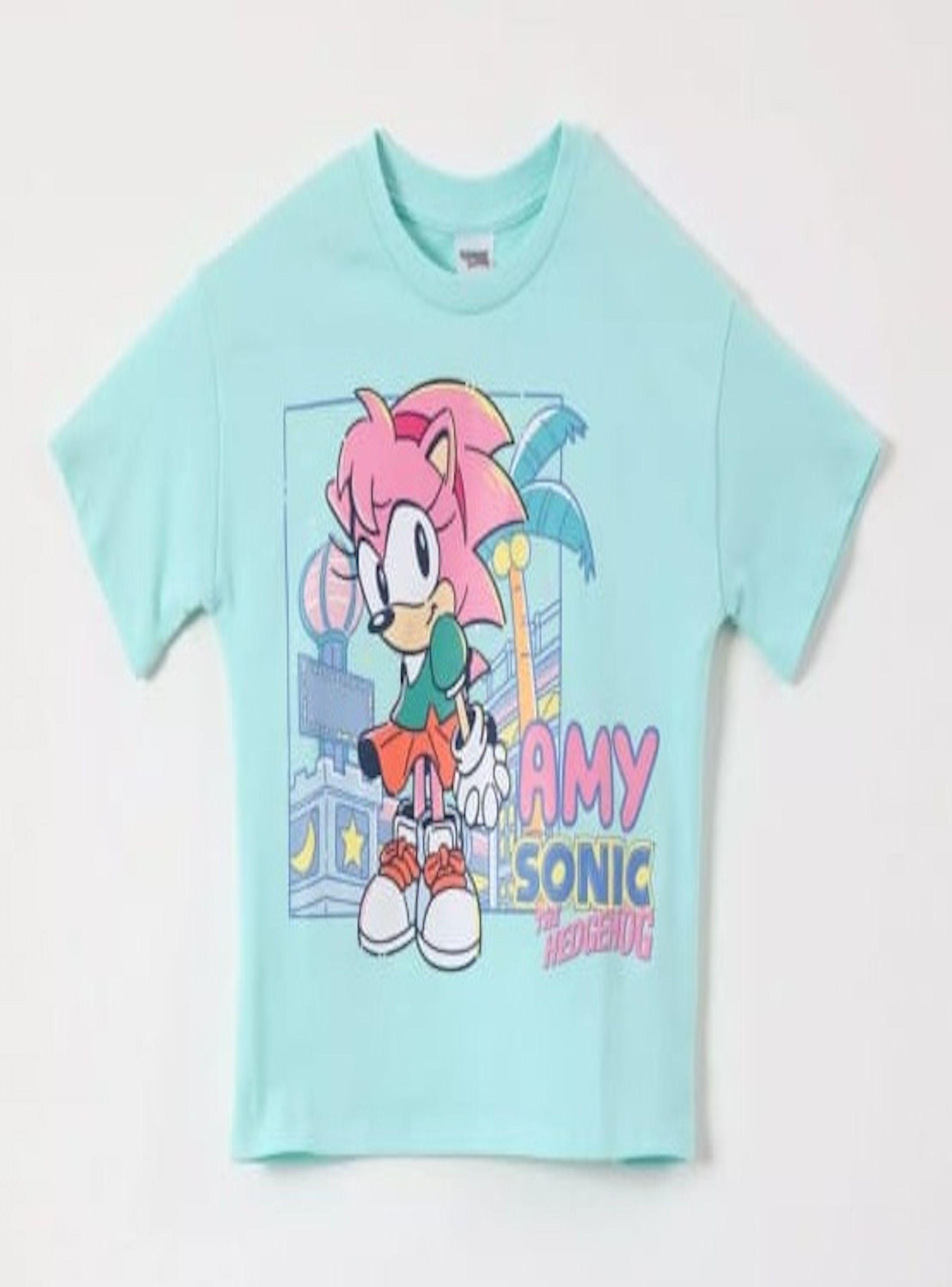 Polera Crop Top niña talla 6 diseño Amy Rose de Sonic-1