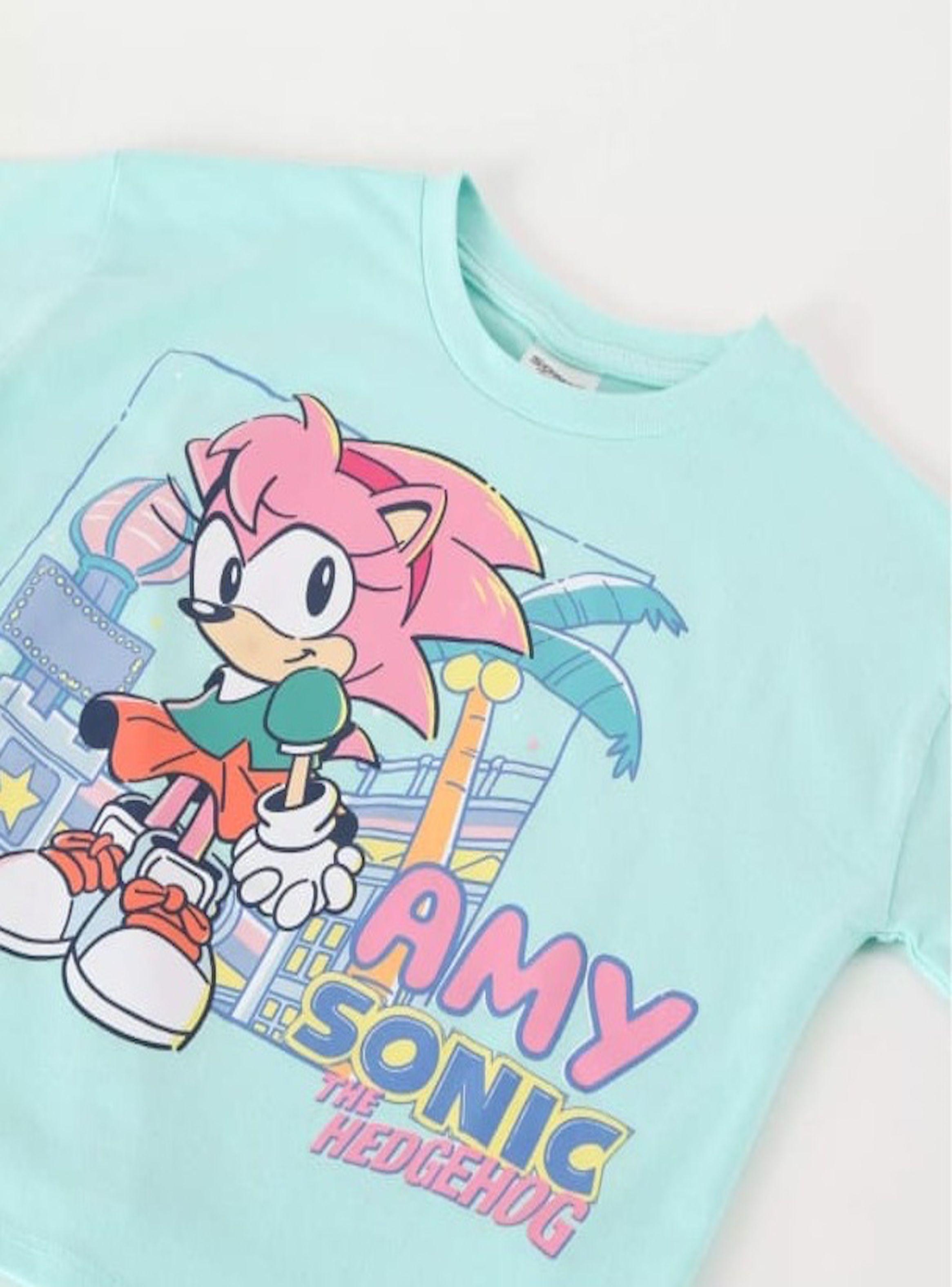 Polera Crop Top niña talla 6 diseño Amy Rose de Sonic-3