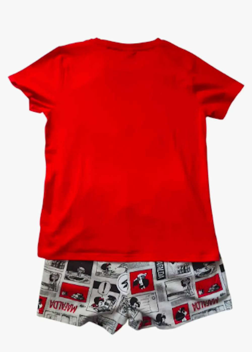 Pijama Mafalda talla S color rojo con gris-3
