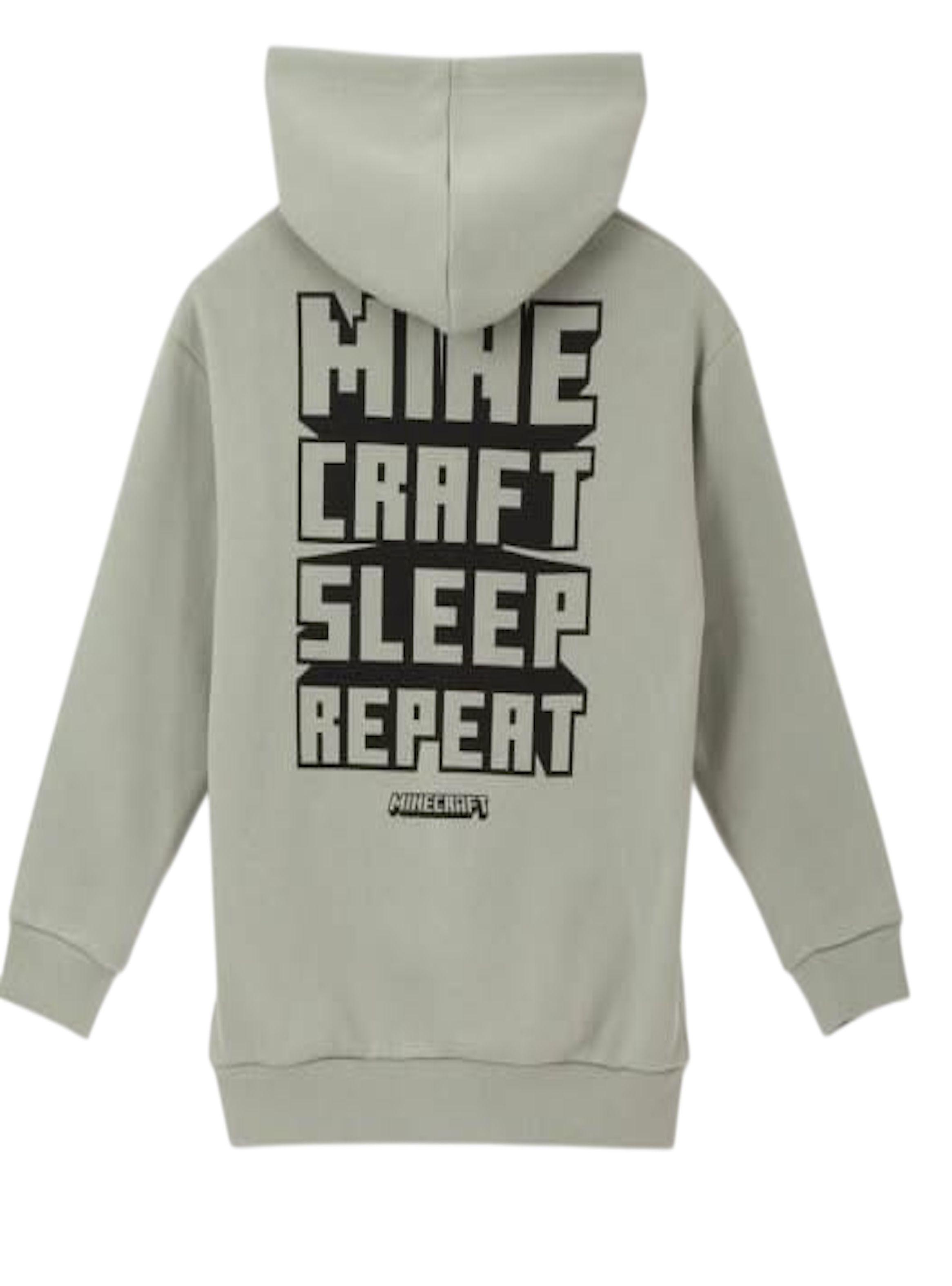 Poleron Minecraft Talla 8 con capucha y bolsillo canguro-2