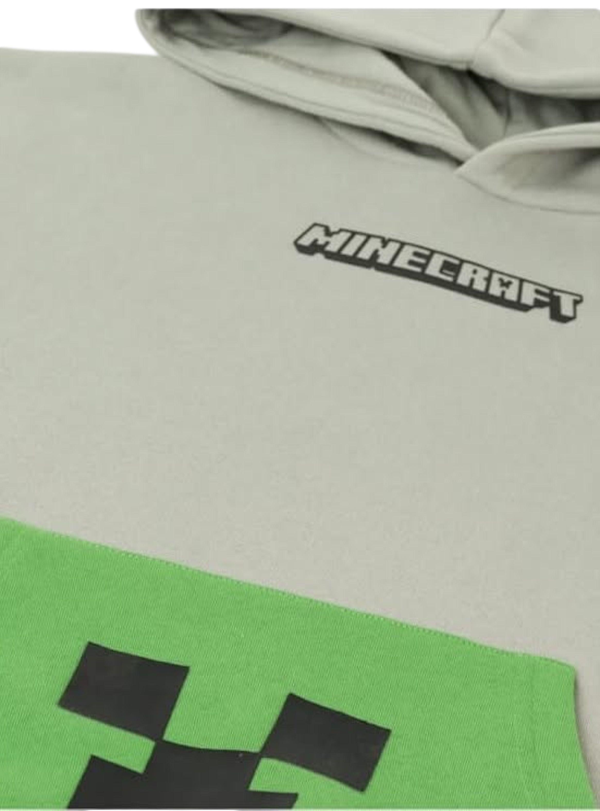Poleron Minecraft Talla 8 con capucha y bolsillo canguro-3