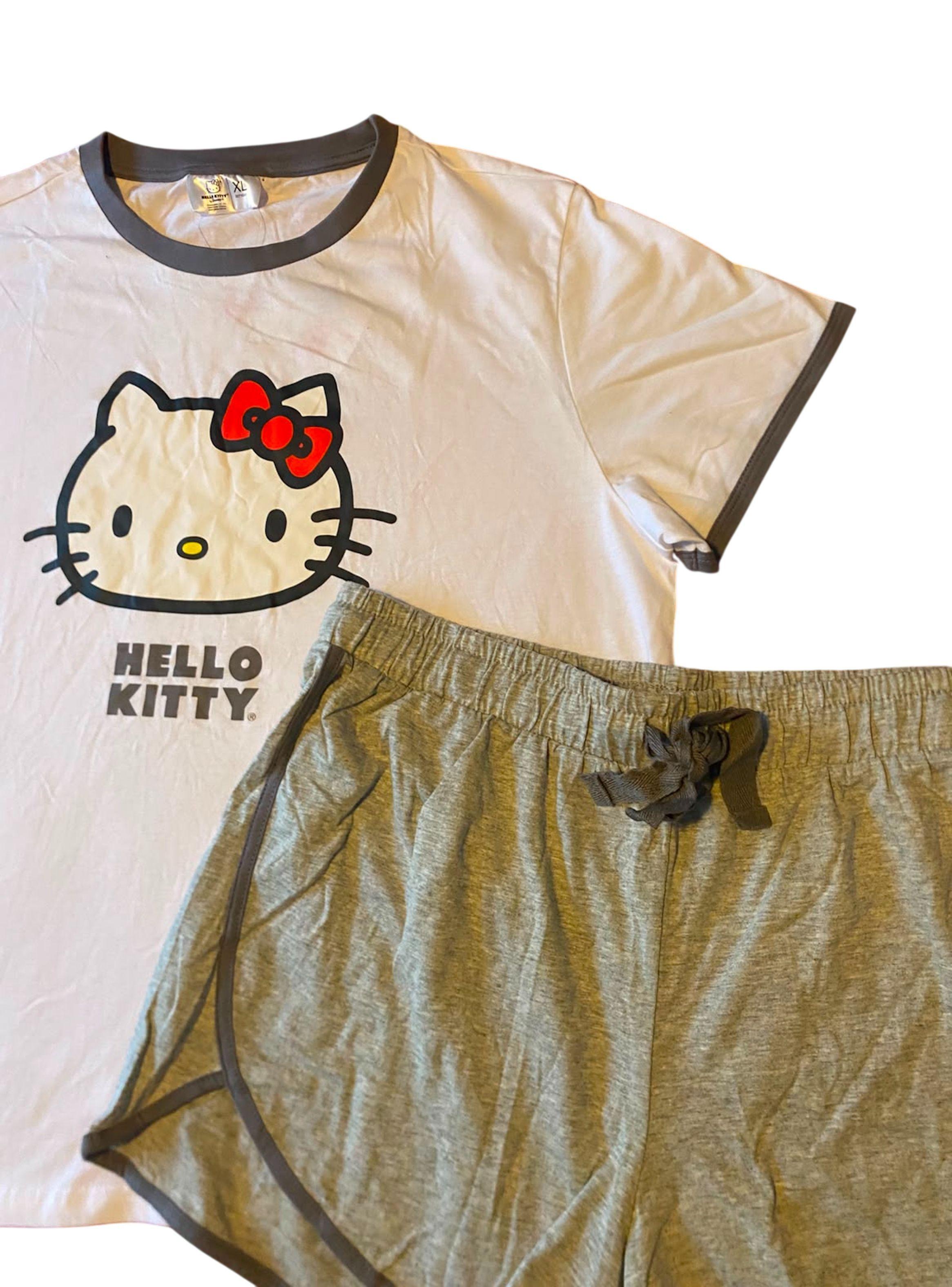 Pijama Hello Kitty Tallas L y XL color gris-4