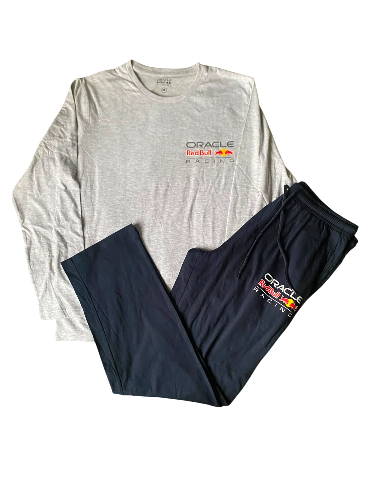 Pijama Oracle Red Bull Racing Talla M Polera gris Pantalon azul-2