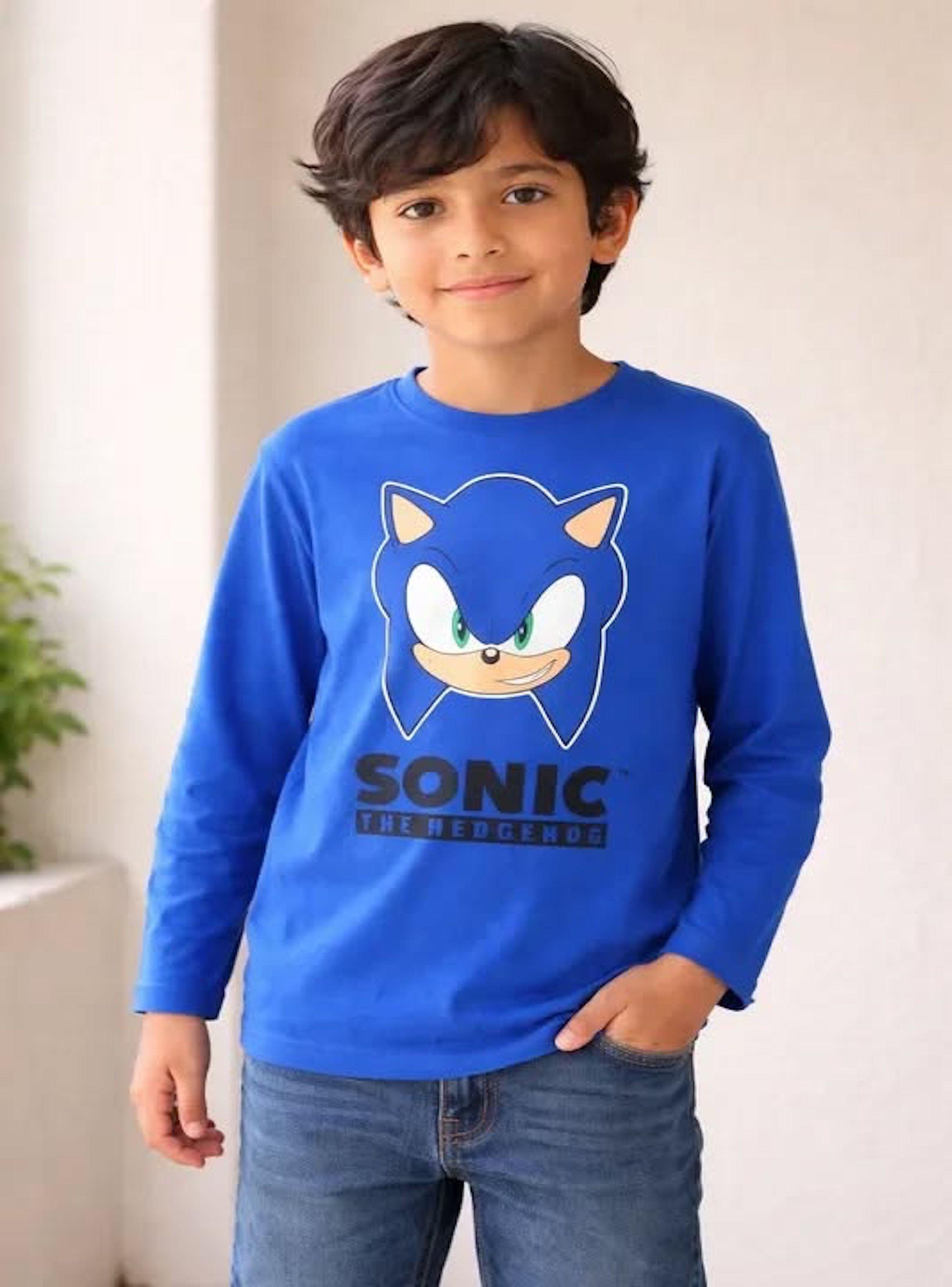 Polera Sonic manga larga Talla 8 color azul-0