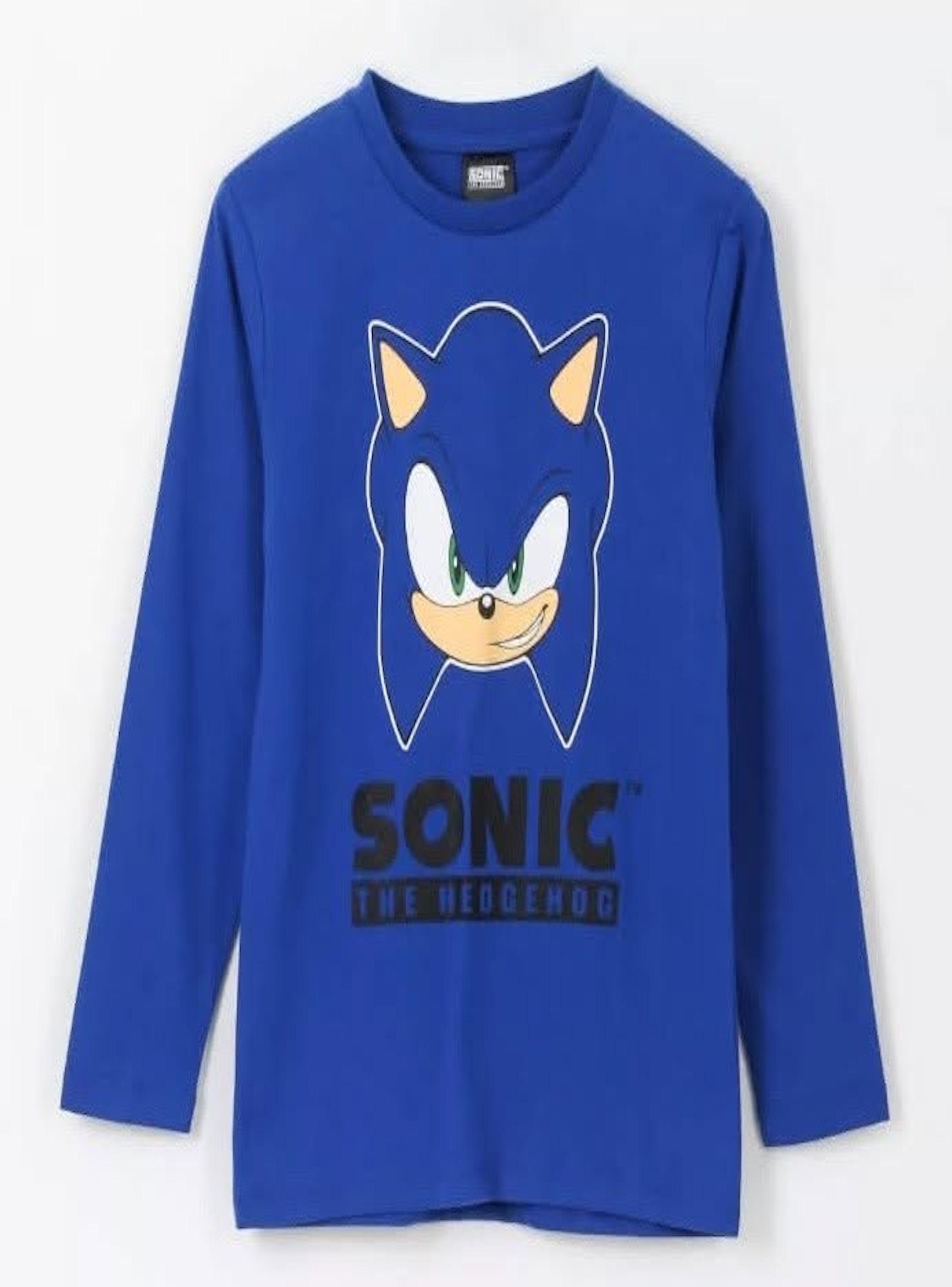 Polera Sonic manga larga Talla 8 color azul-1