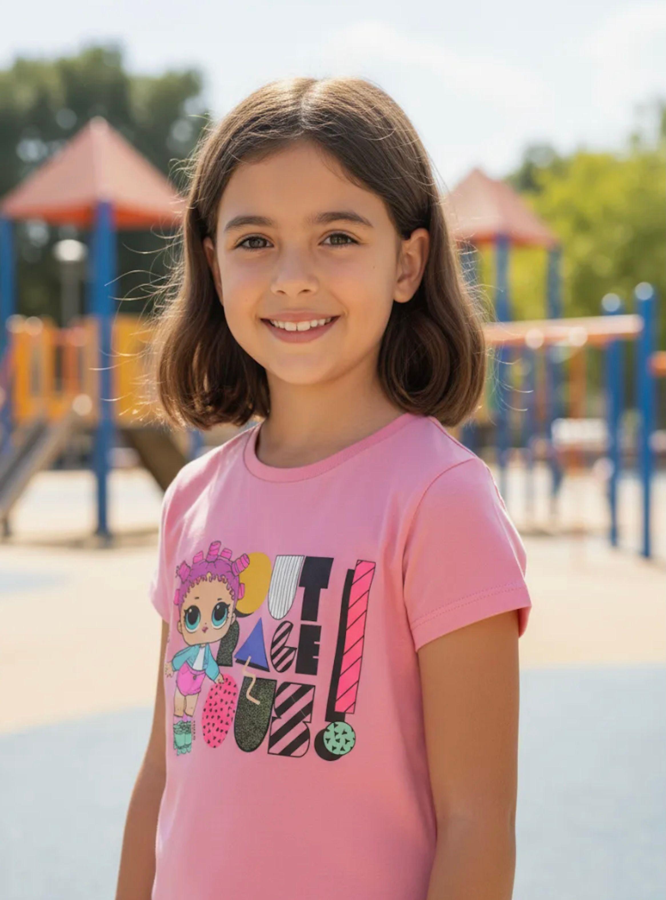 Polera de niña talla 8 diseño LOL Out Race Ous!-1