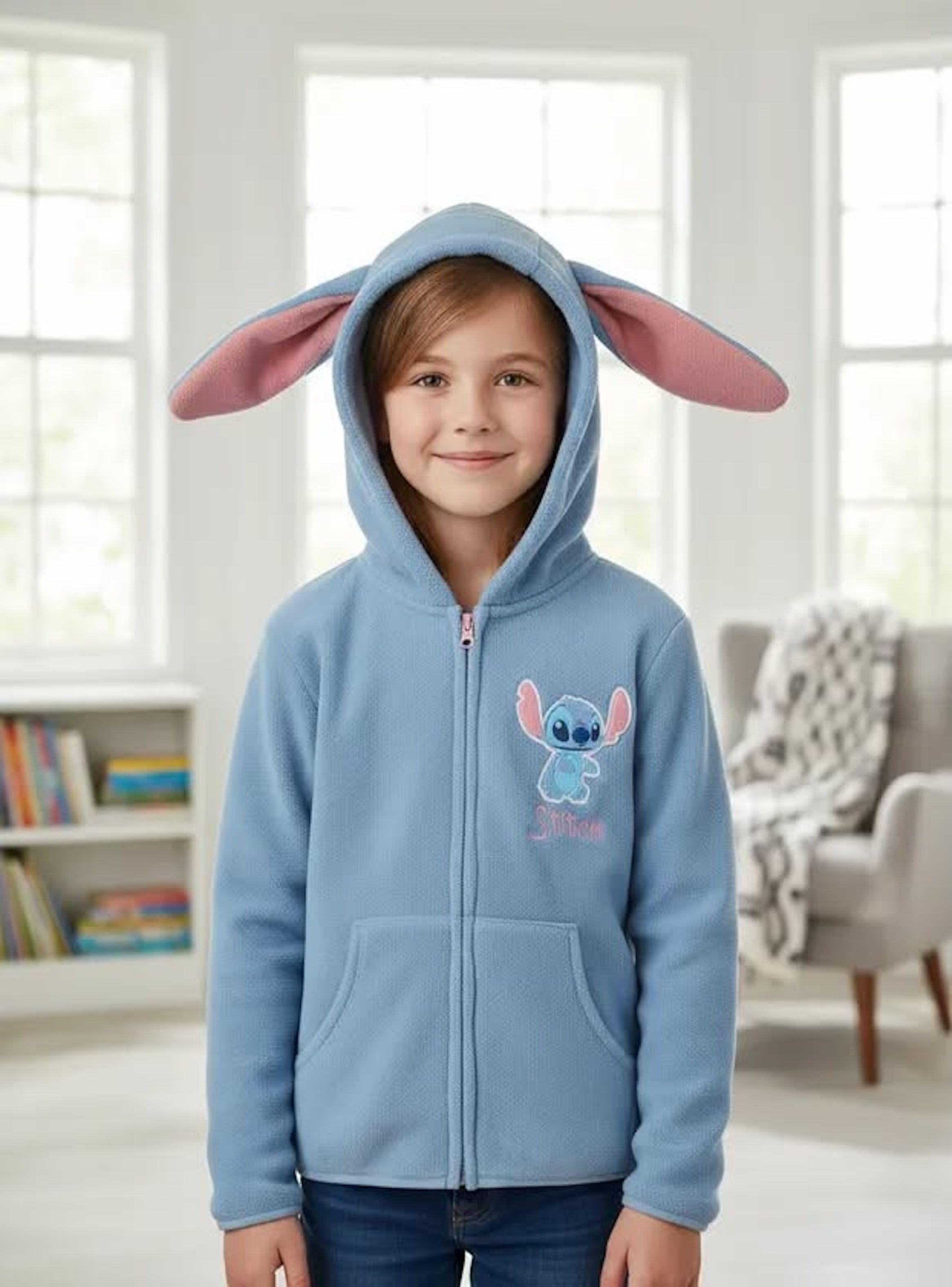 Poleron de polar de niña talla 8 diseño Stitch Disney-2