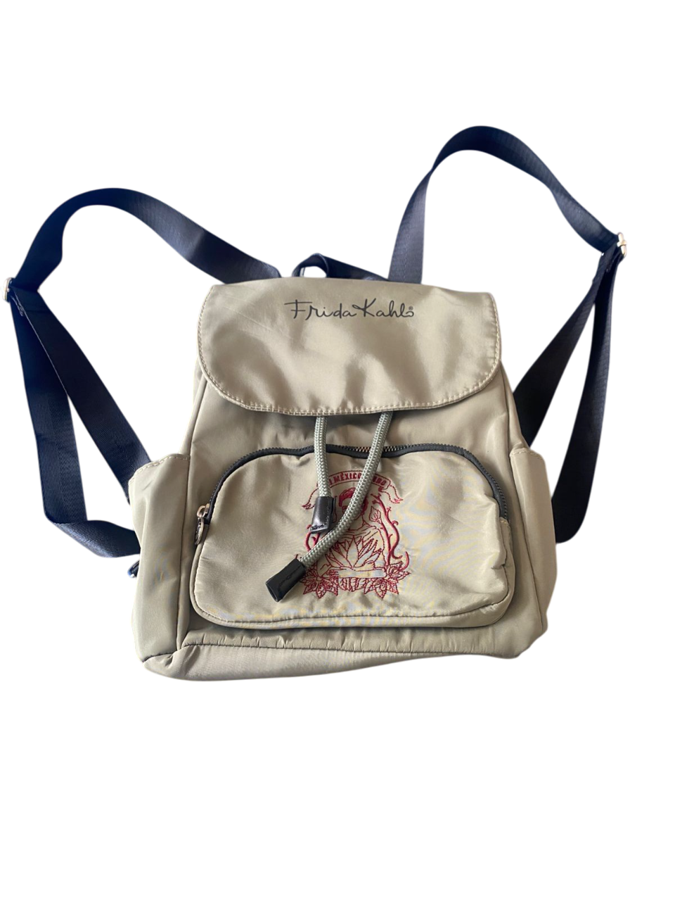 Mochila de mujer color verde diseño Frida Kahlo-3