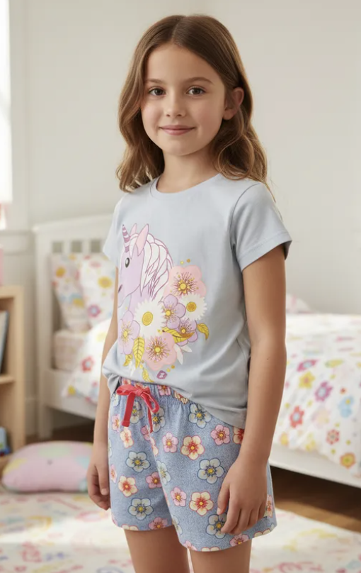 Pijama de verano Talla 6 Unicornio -0