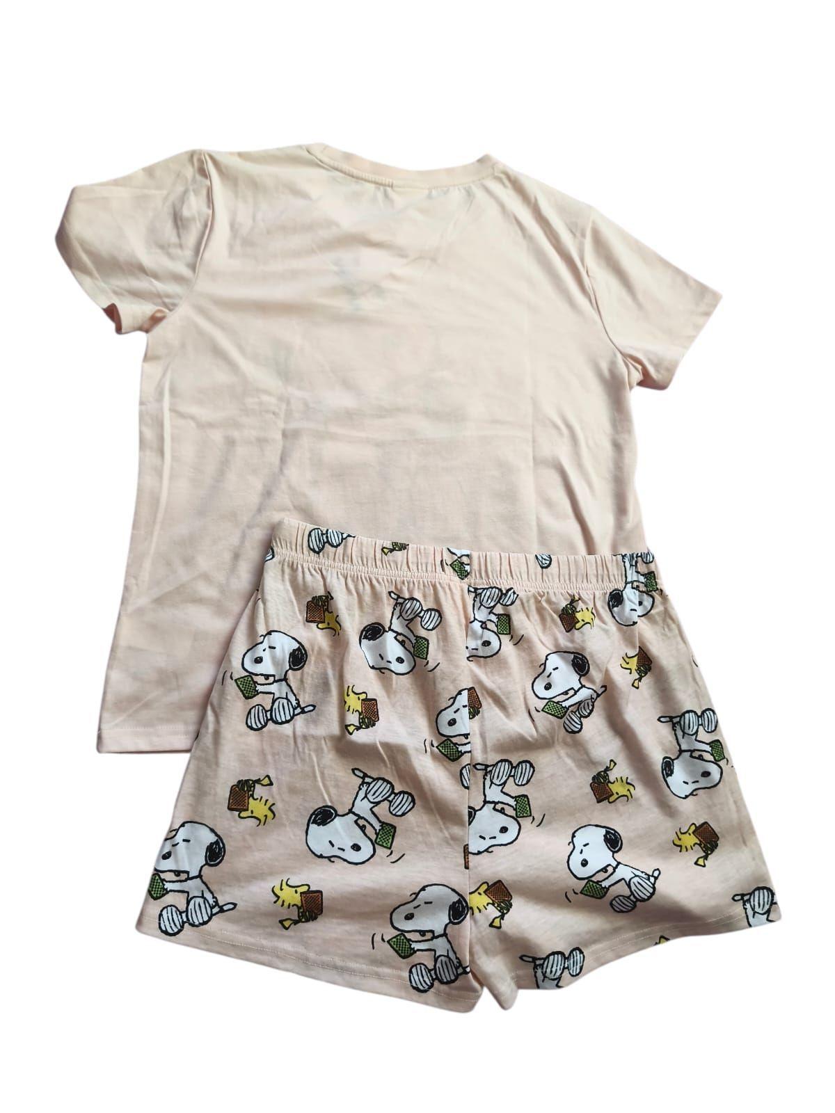 Pijama Snoopy Talla S color damasco-2
