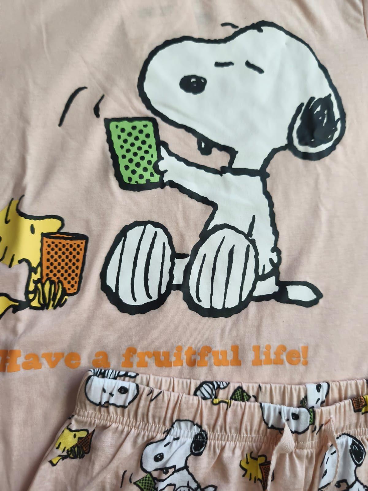 Pijama Snoopy Talla S color damasco-3