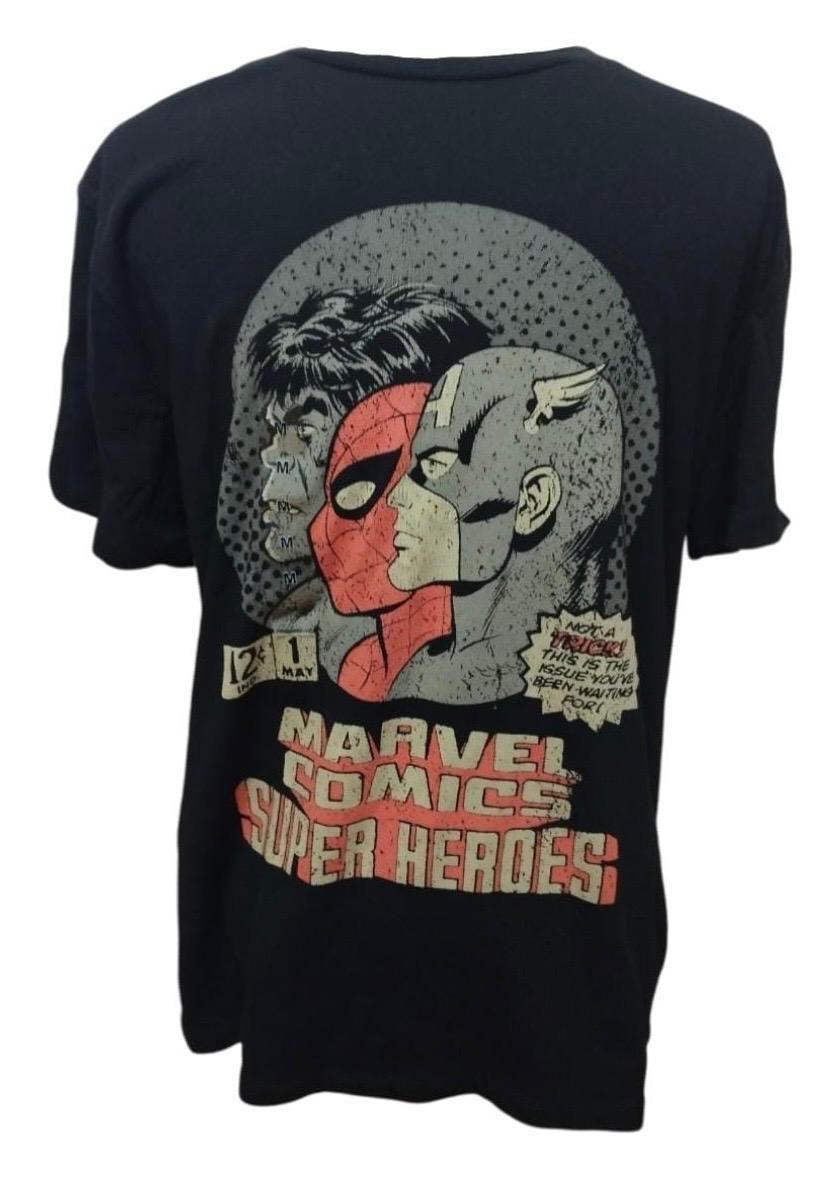 Marvel polera talla M Hulk, Spiderman, Cap America-2