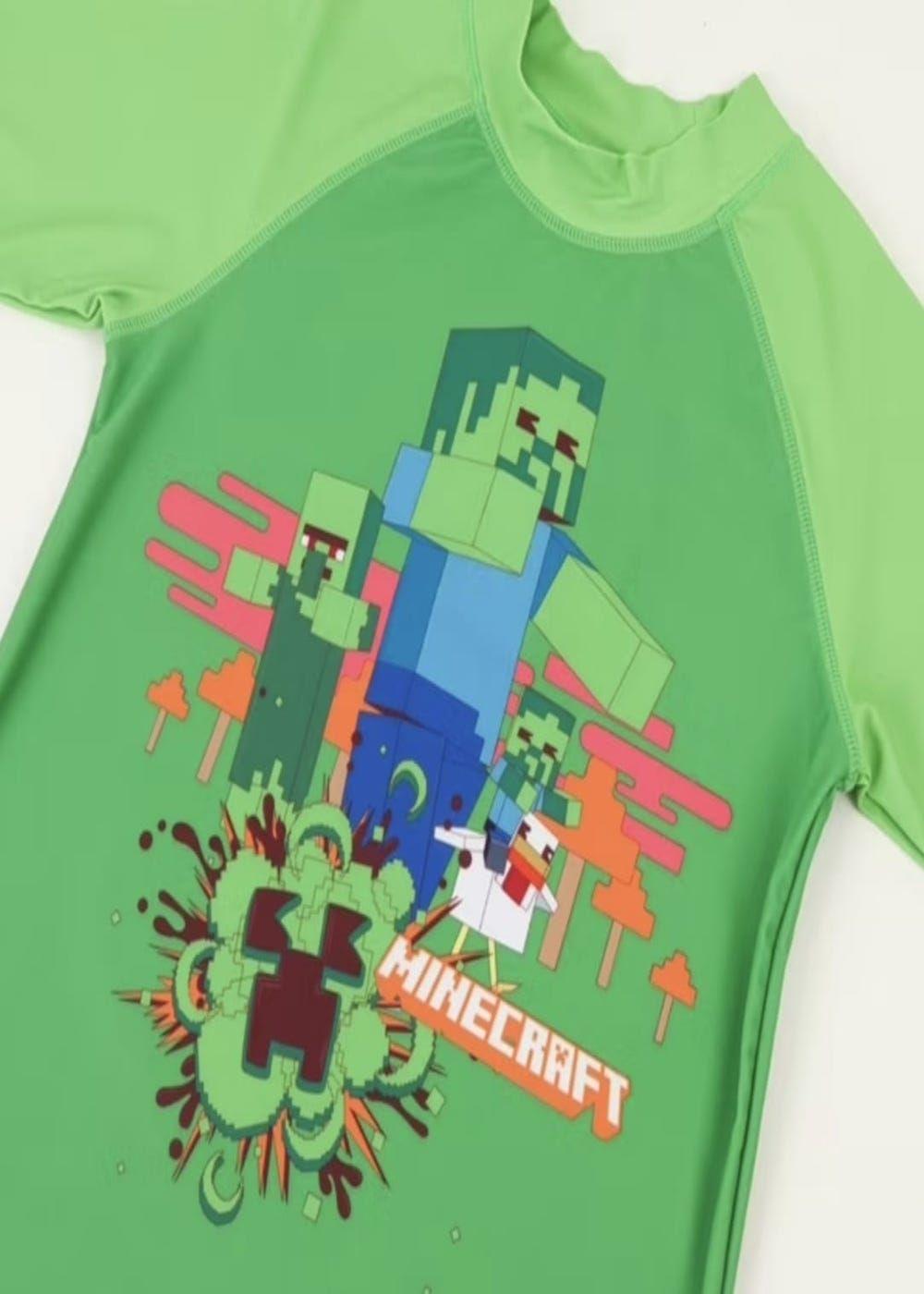 Polera de baño Minecraft talla 8 y 10-3