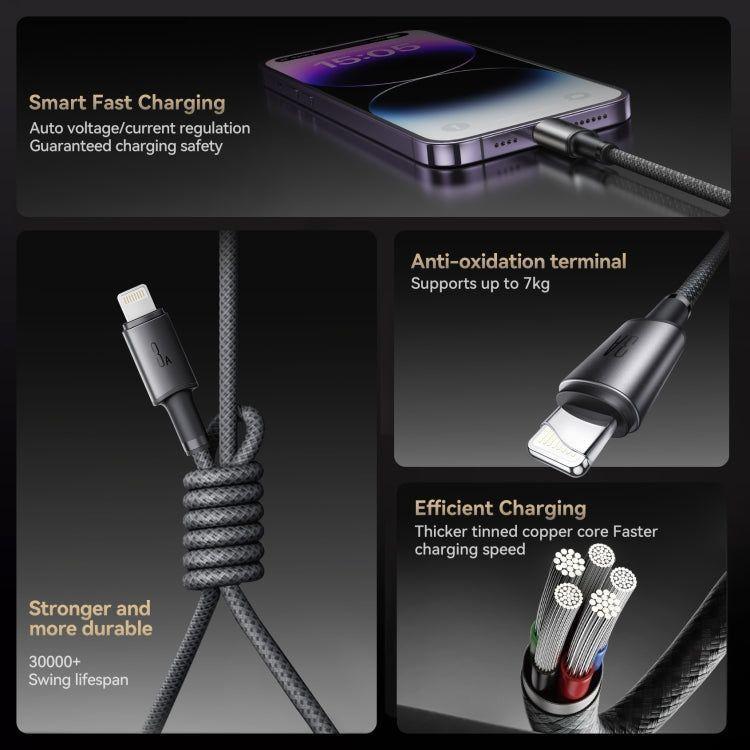 Cable USB-A a Lightning 30W Carga Rápida 1.2 m con Soporte (Gris) - JOYROOM-3