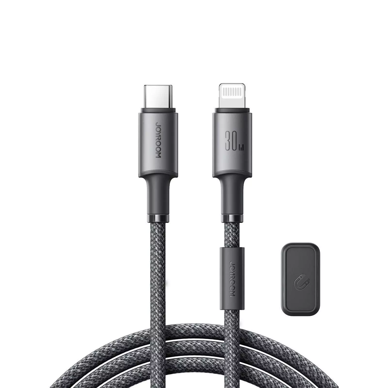Cable USB-C a Lightning 30W Carga Rápida 1.2 m con Soporte (Gris) - JOYROOM-0