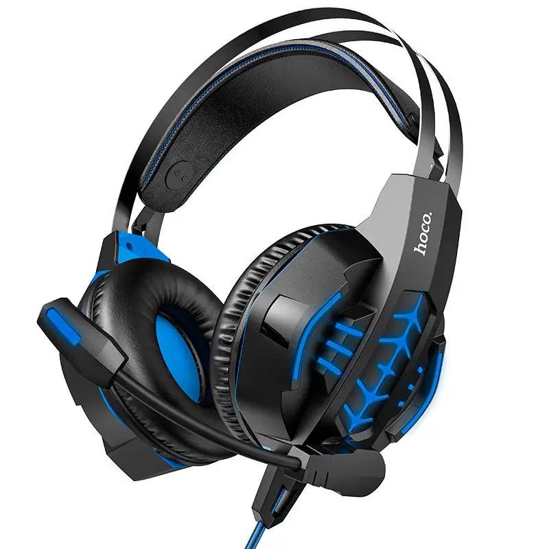 Auriculares Gaming Cool Tour con Micrófono y LED (Rojo) - Hoco-1