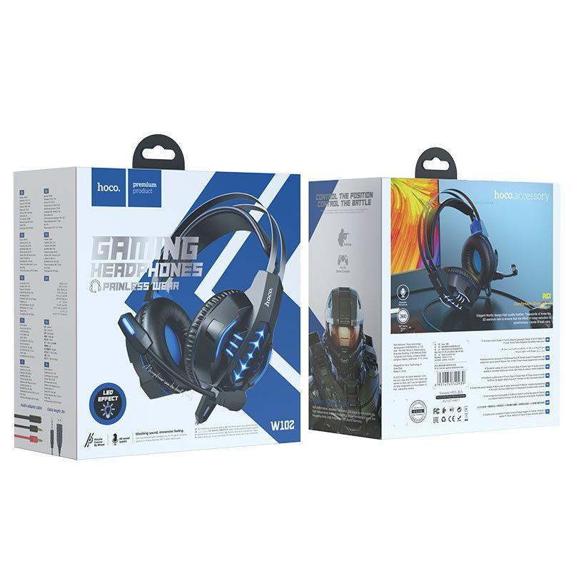 Auriculares Gaming Cool Tour con Micrófono y LED (Rojo) - Hoco-3