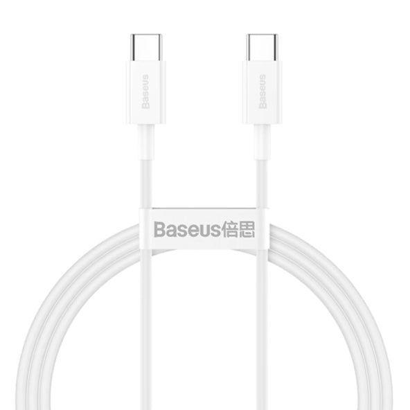 Cable USB-C a USB-C 100W Carga Rápida 2 m Superior (Blanco) - Baseus-1