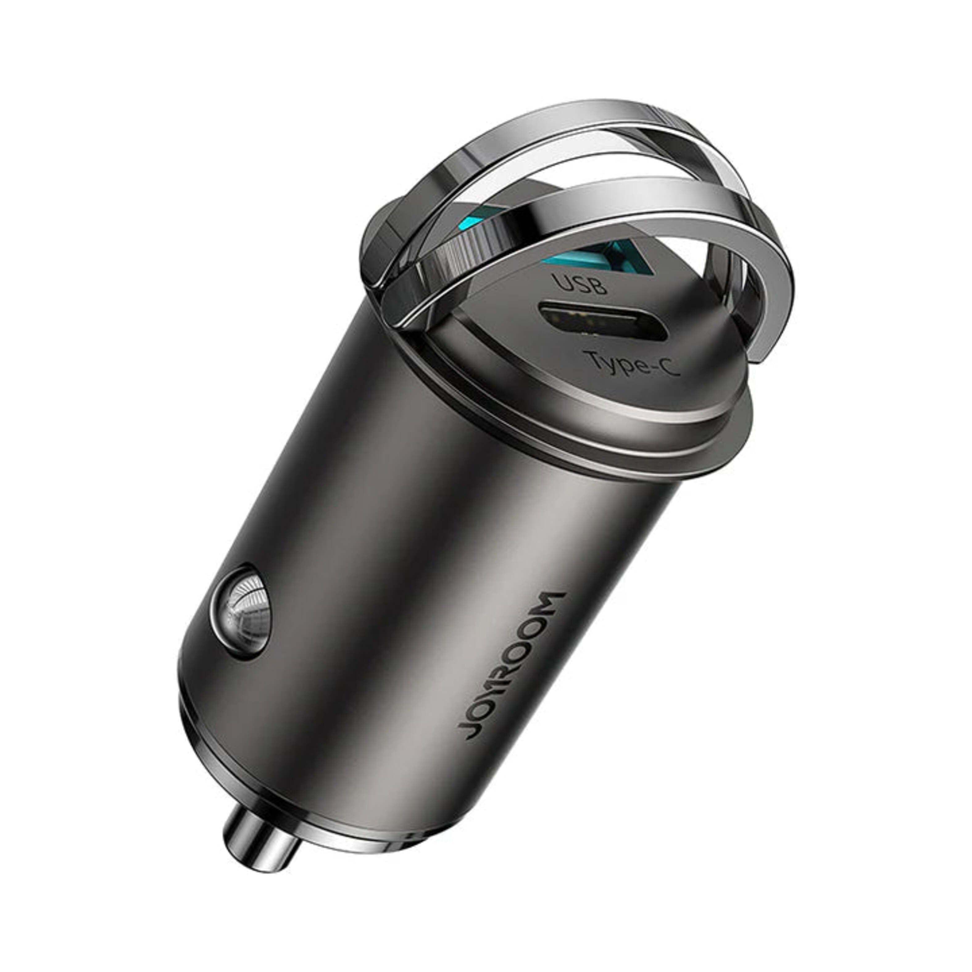 Cargador de Auto Metálico USB + USB-C 45W (Negro) - JOYROOM-0