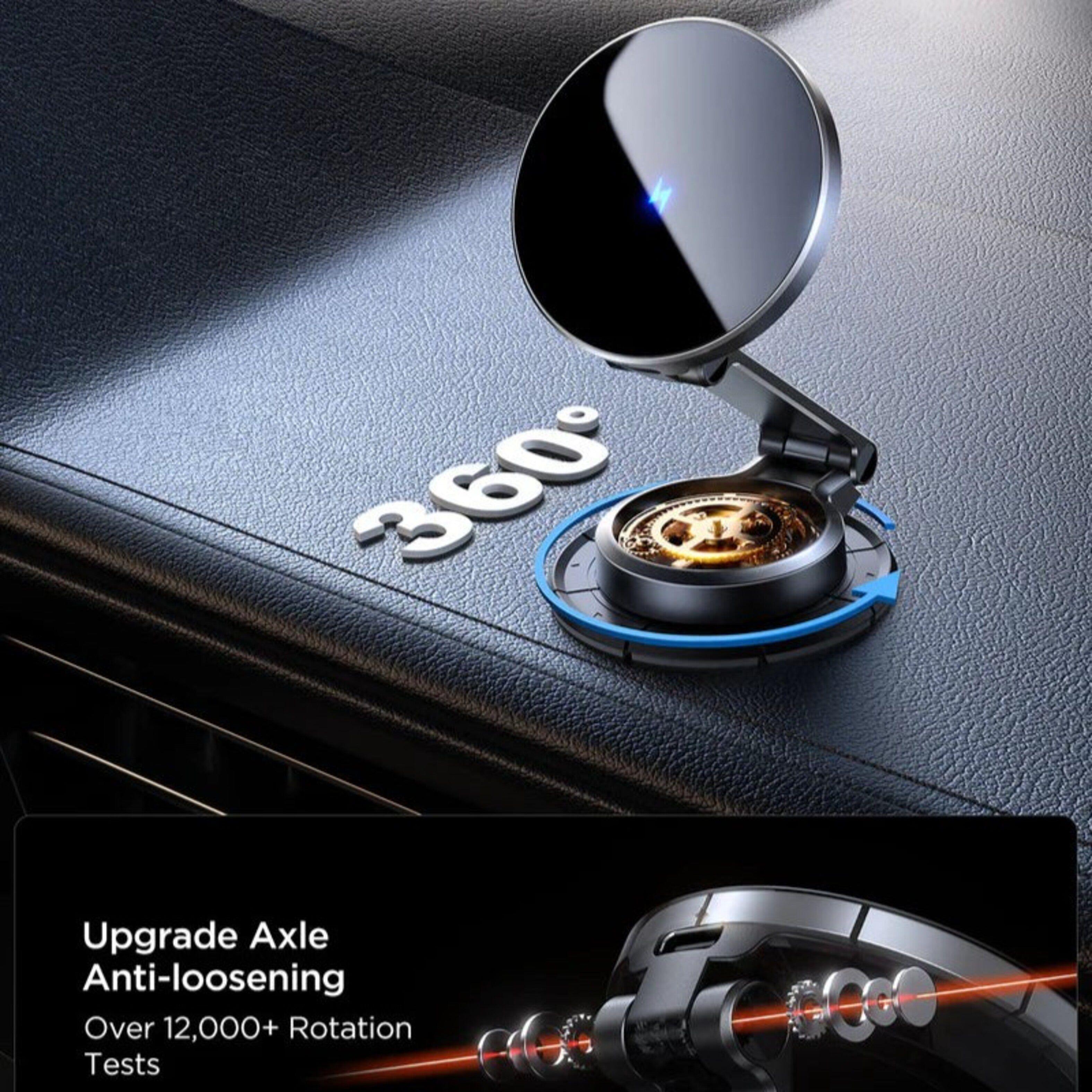 Soporte Magnético para Auto Plegable 360° con Carga Inalámbrica 15W (Negro) - JOYROOM-1