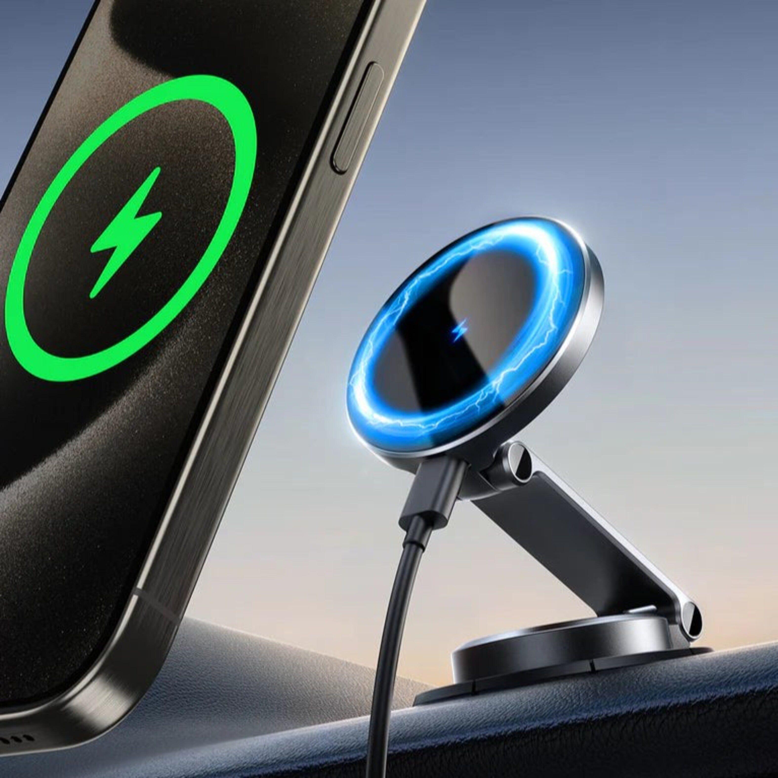 Soporte Magnético para Auto Plegable 360° con Carga Inalámbrica 15W (Negro) - JOYROOM-3
