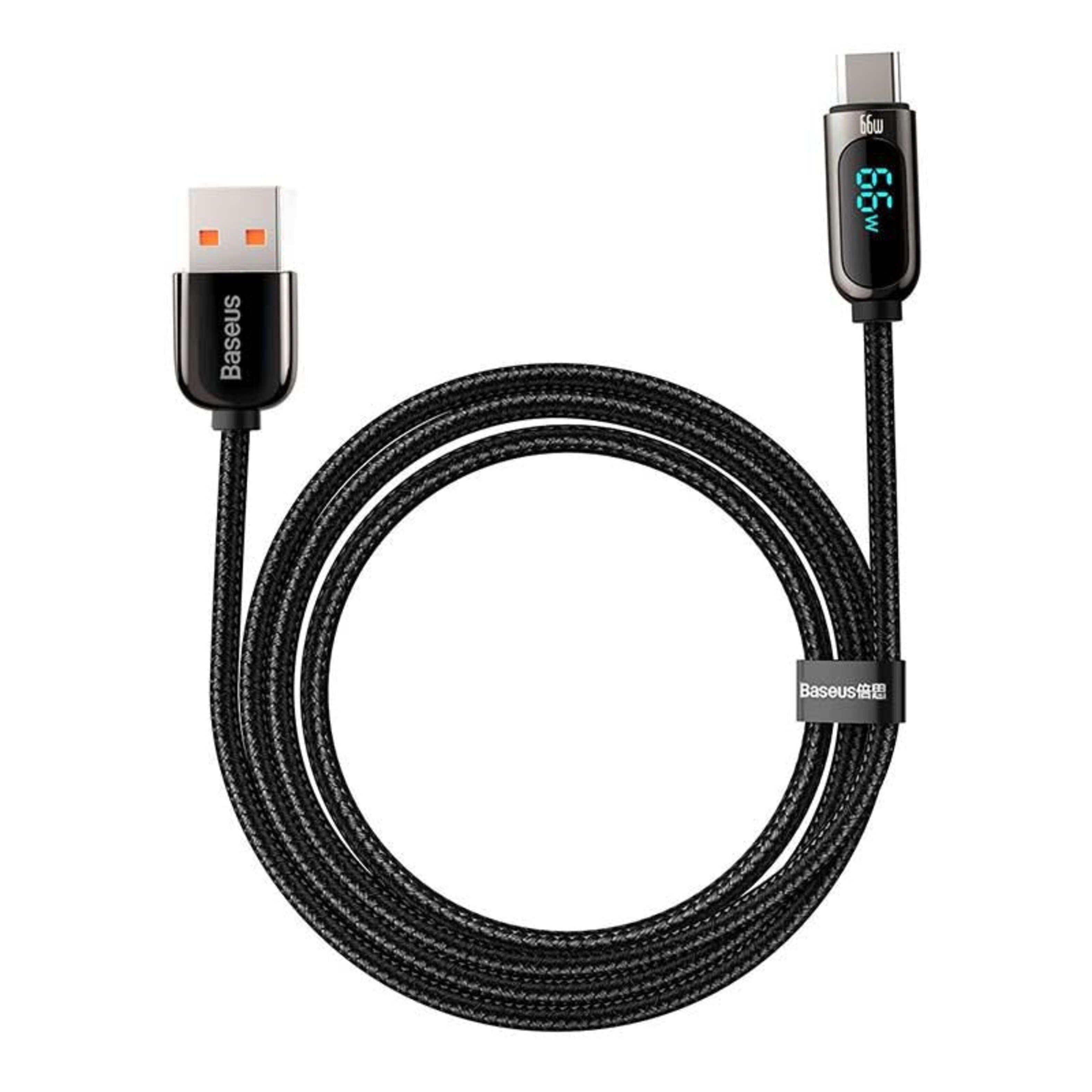 Cable USB-A a USB-C 66W Carga Rápida 2 m (Negro) - Baseus-1