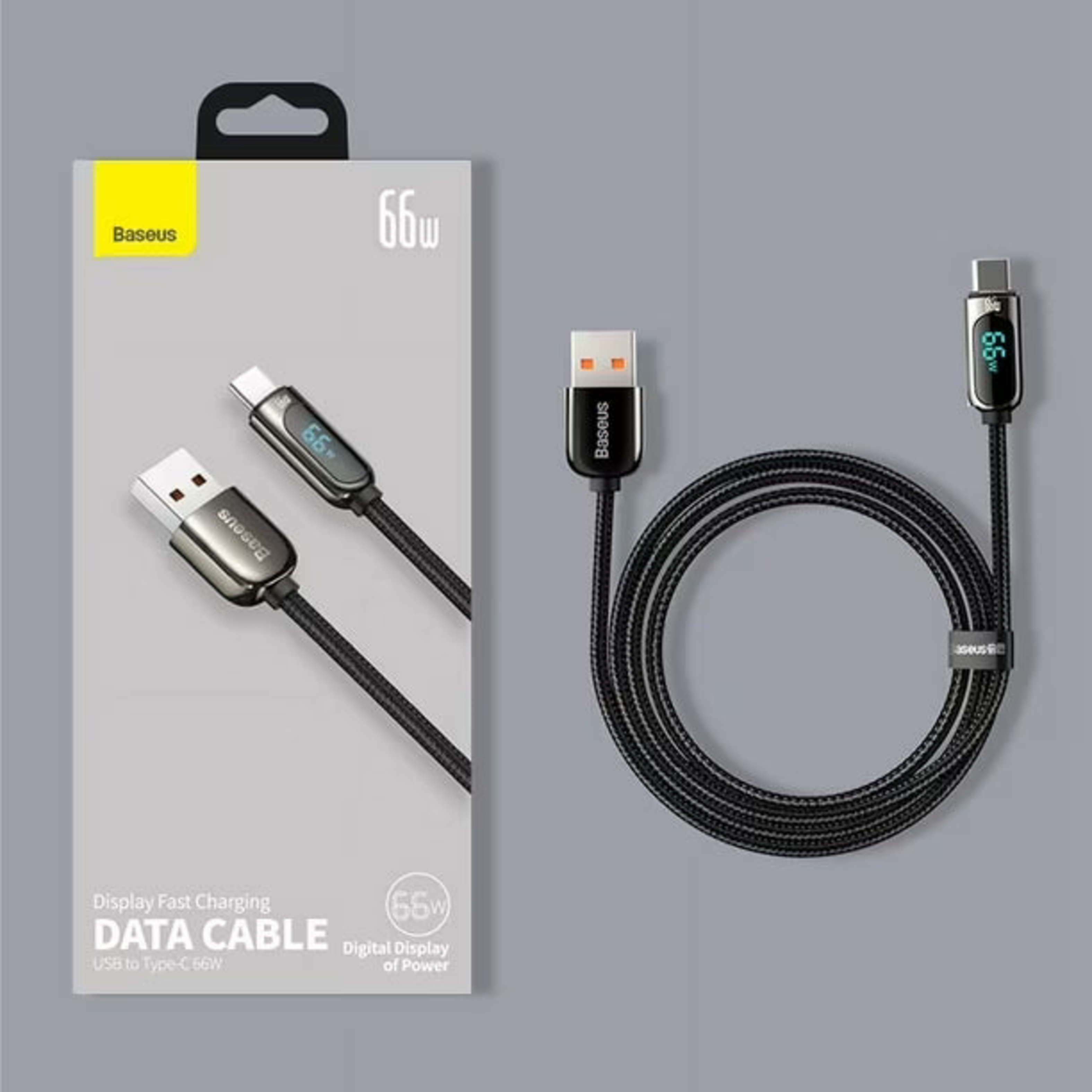 Cable USB-A a USB-C 66W Carga Rápida 2 m (Negro) - Baseus-2