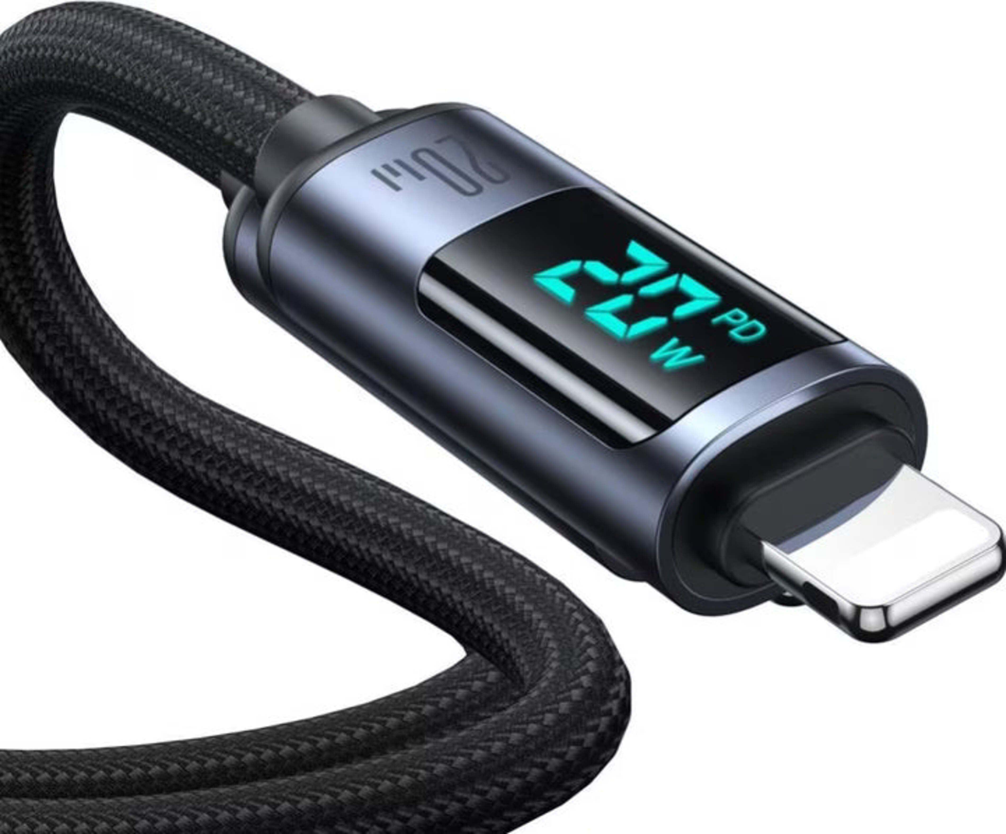 Cable USB-C a Lightning con Pantalla LED 20W Carga Rápida 1.2 m (Negro) - JOYROOM-2