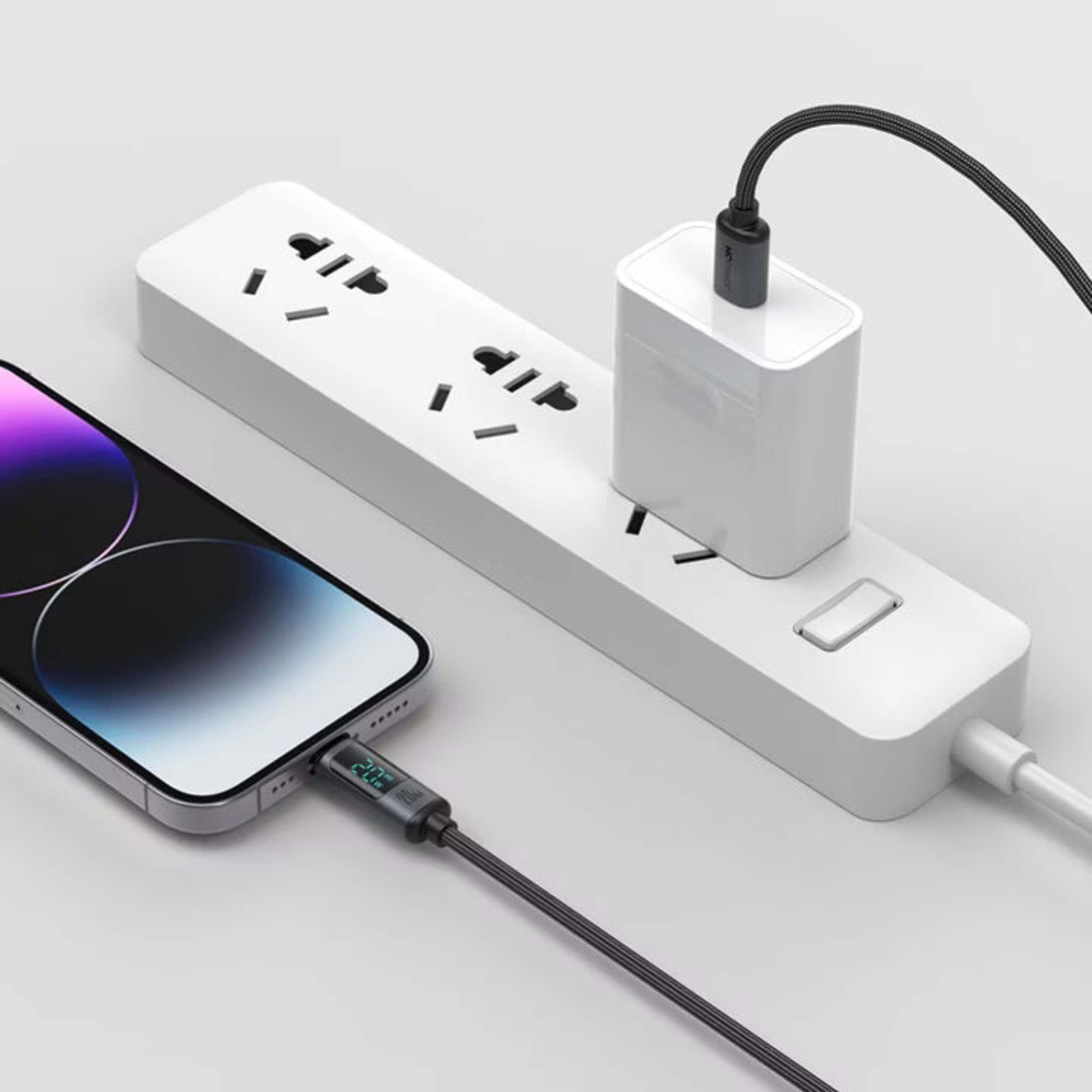 Cable USB-C a Lightning con Pantalla LED 20W Carga Rápida 1.2 m (Negro) - JOYROOM-5