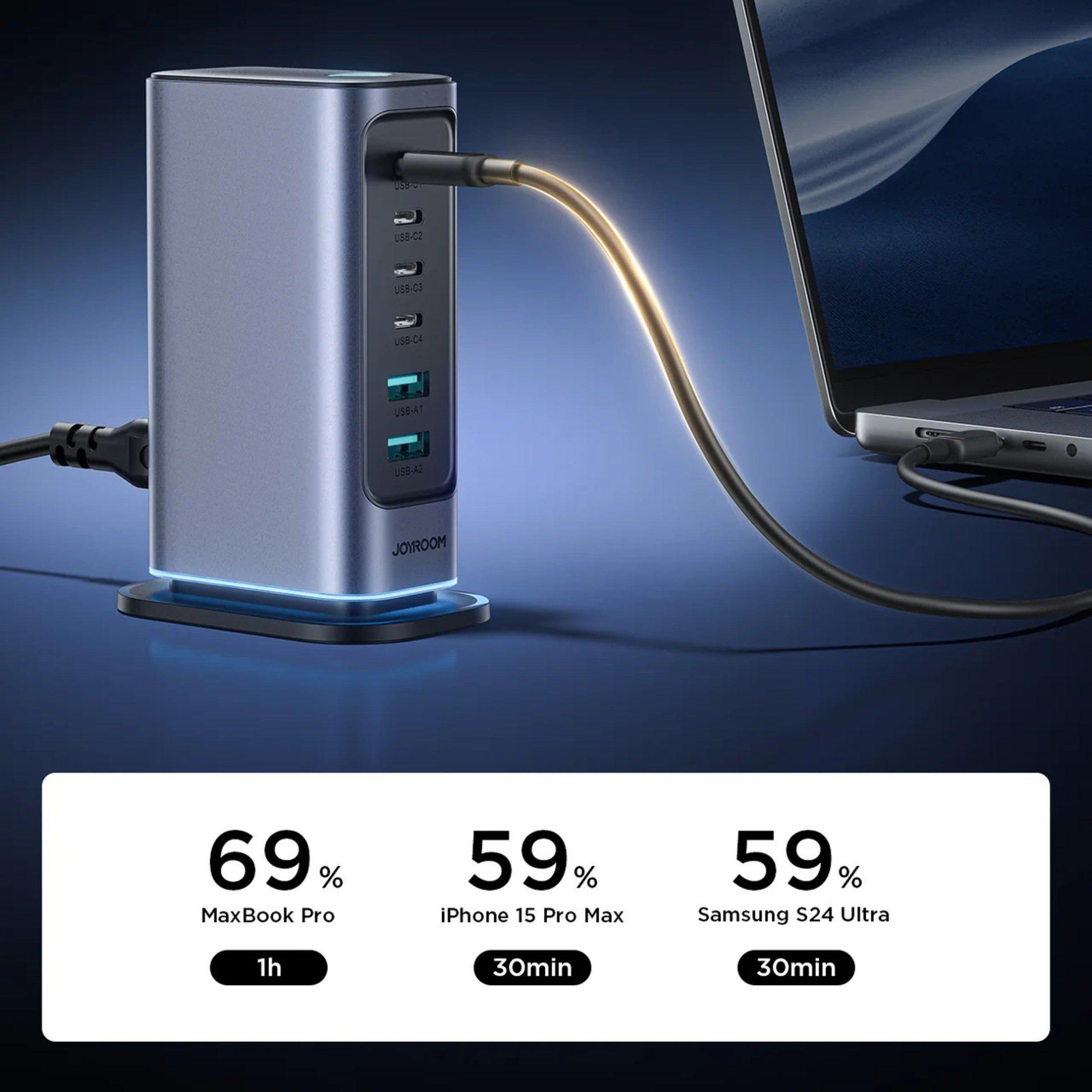 Estación de Carga 6 Puertos 65W (3 USB-C + 2 USB) (Gris) - JOYROOM-5