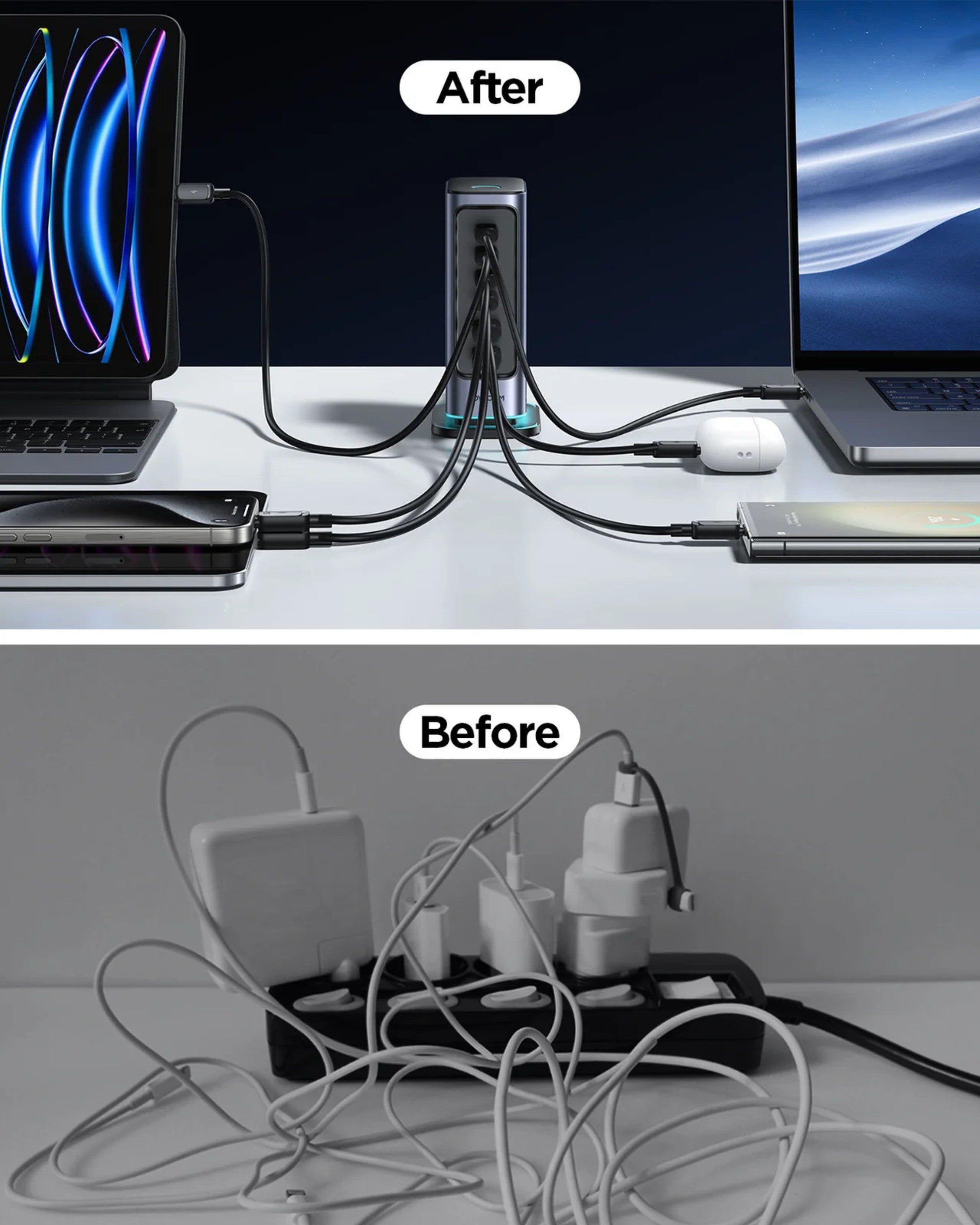 Estación de Carga 6 Puertos 65W (3 USB-C + 2 USB) (Gris) - JOYROOM-7