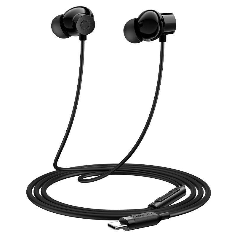 Audífonos alámbricos Acefast L10 - Negro-0