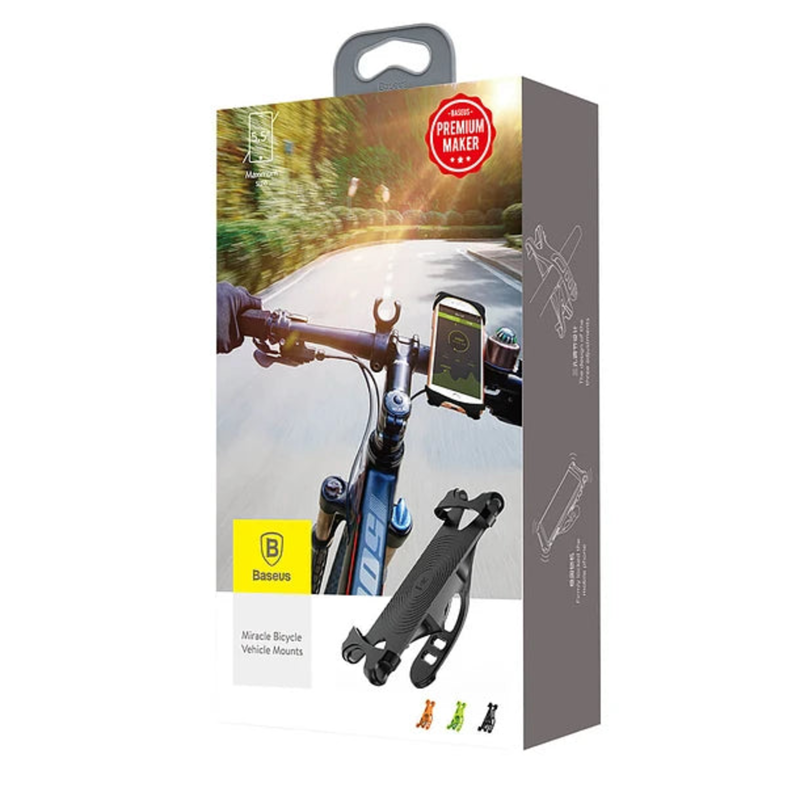 Soporte para Celular Bicicleta Ajustable 360° (Negro) - Baseus-5