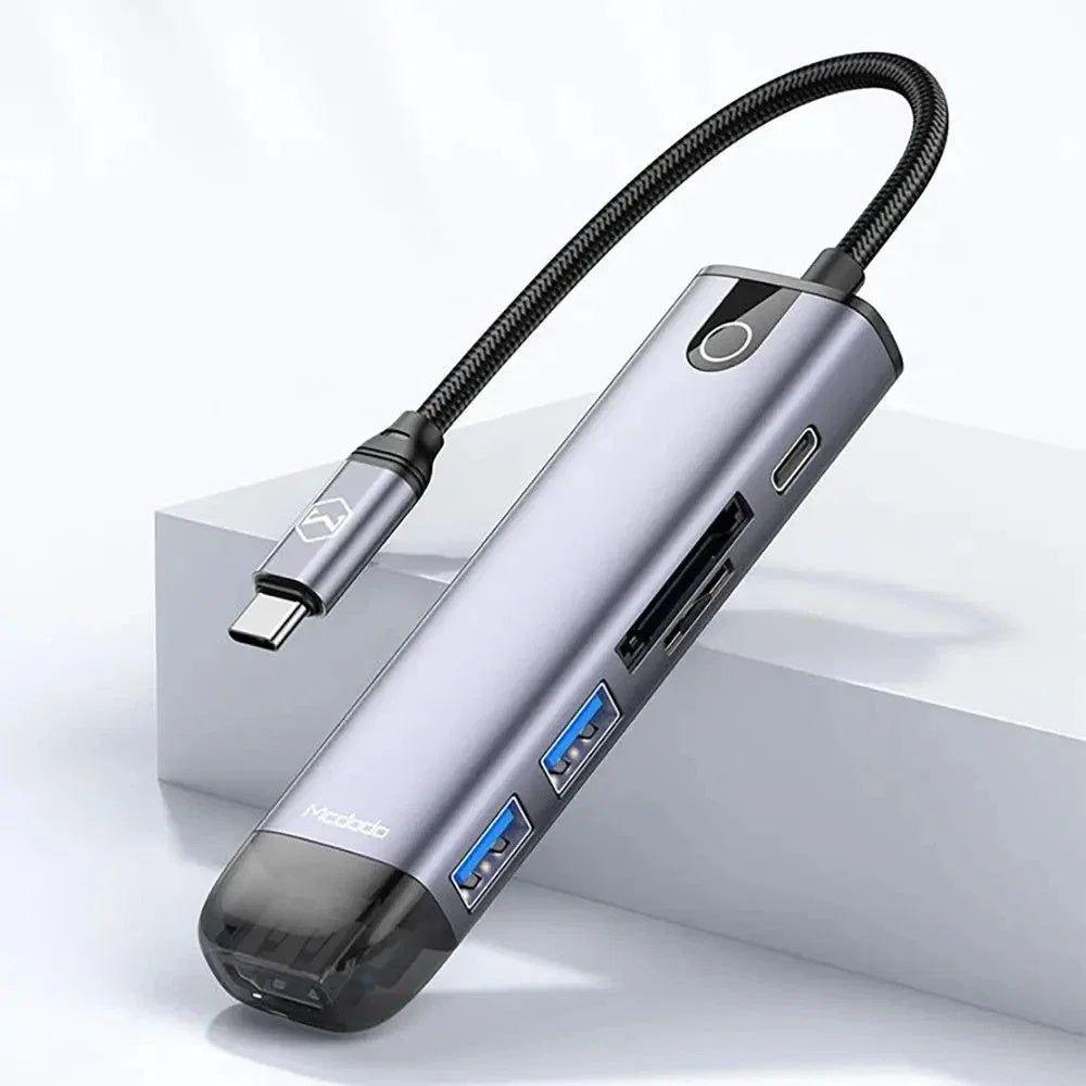 Hub multipuerto McDodo HU-7740 100W 6 puertos - Gris-3