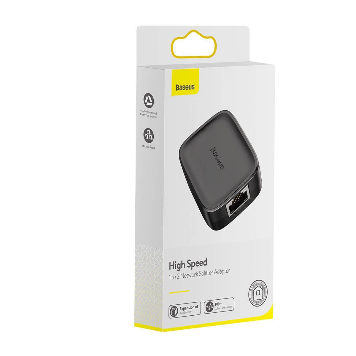 Acoplador en Línea de Alta Velocidad RJ45 (Negro) - Baseus-2