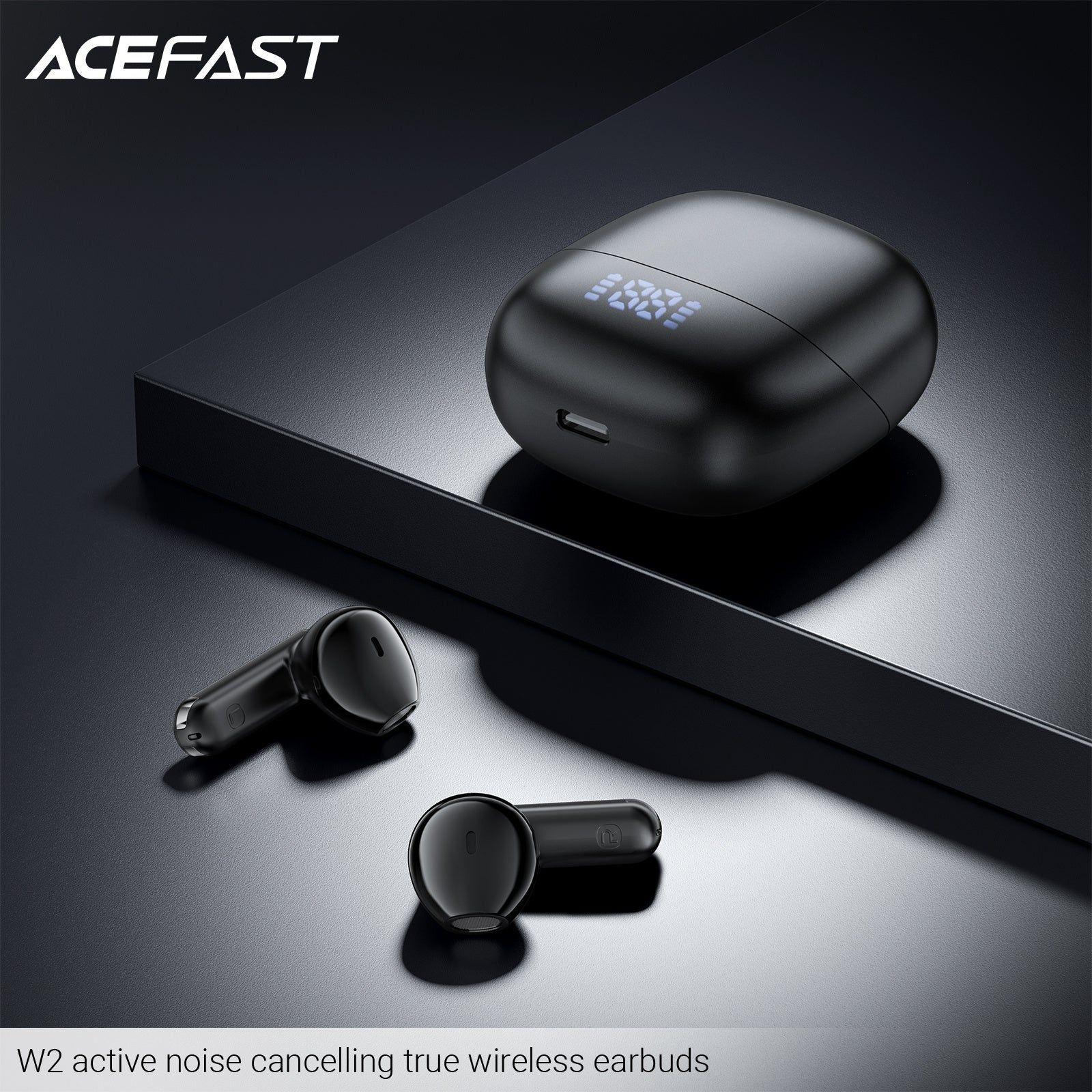 Audífonos inalámbricos Acefast W2 ANC - Negro-1