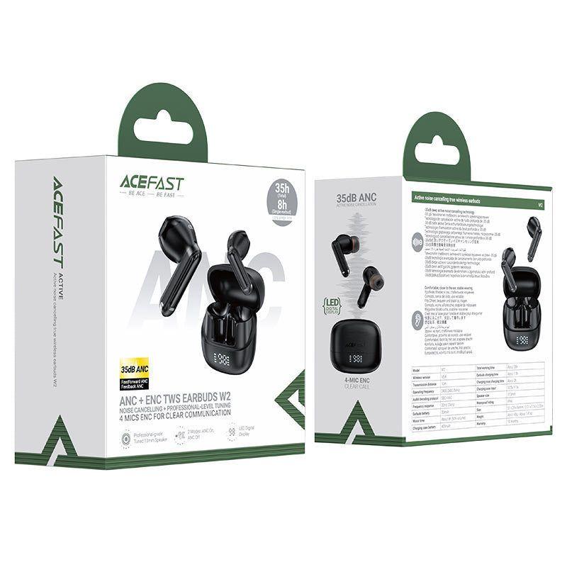 Audífonos inalámbricos Acefast W2 ANC - Negro-3