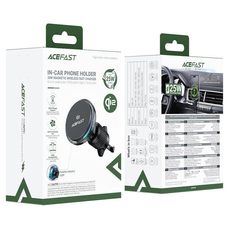 Soporte vehicular con carga Acefast D61 25W - Gris metálico-4