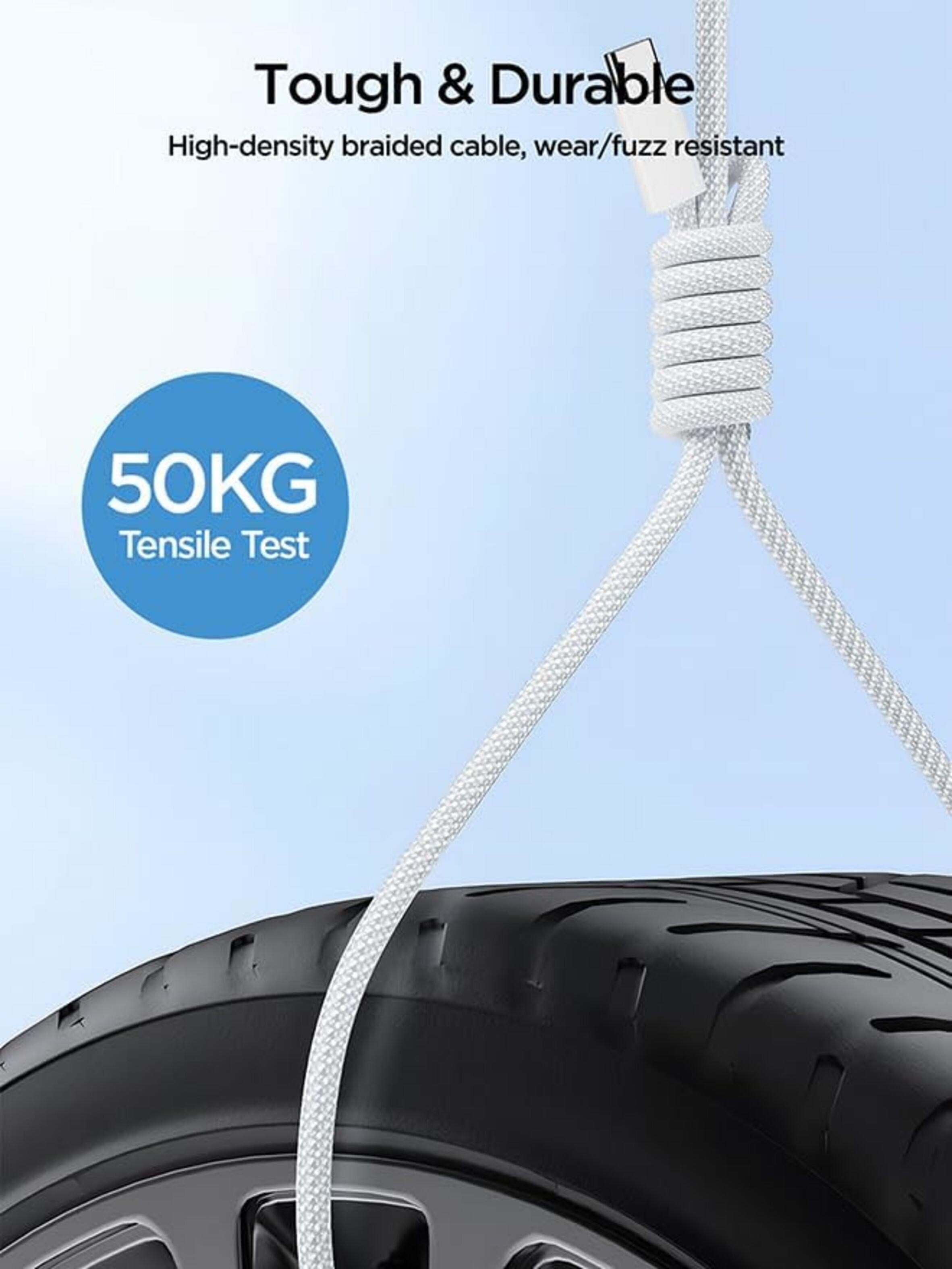 Cable USB-C a USB-C 60W Trenzado Carga Rápida 1 m (Blanco) - JOYROOM-5