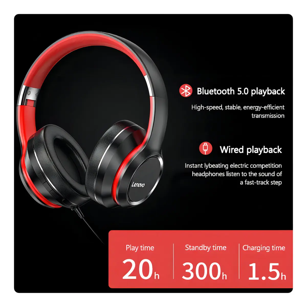 AUDÍFONOS BLUETOOTH LENOVO HD200 REACONDICIONADO-2