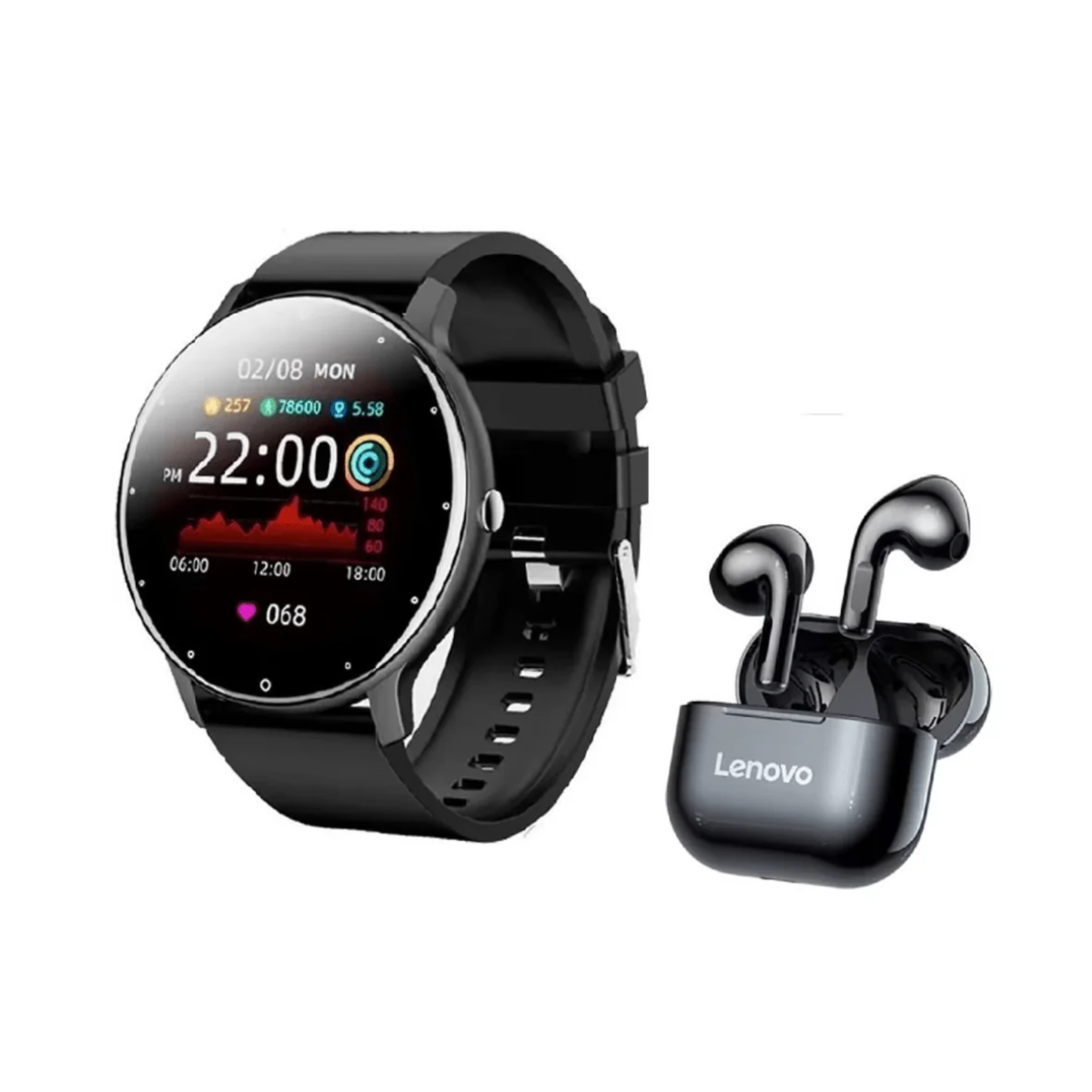 Kit Audífonos Lenovo LP40 Pro TW + Smartwatch Toumi Fit 2 Openbox-2